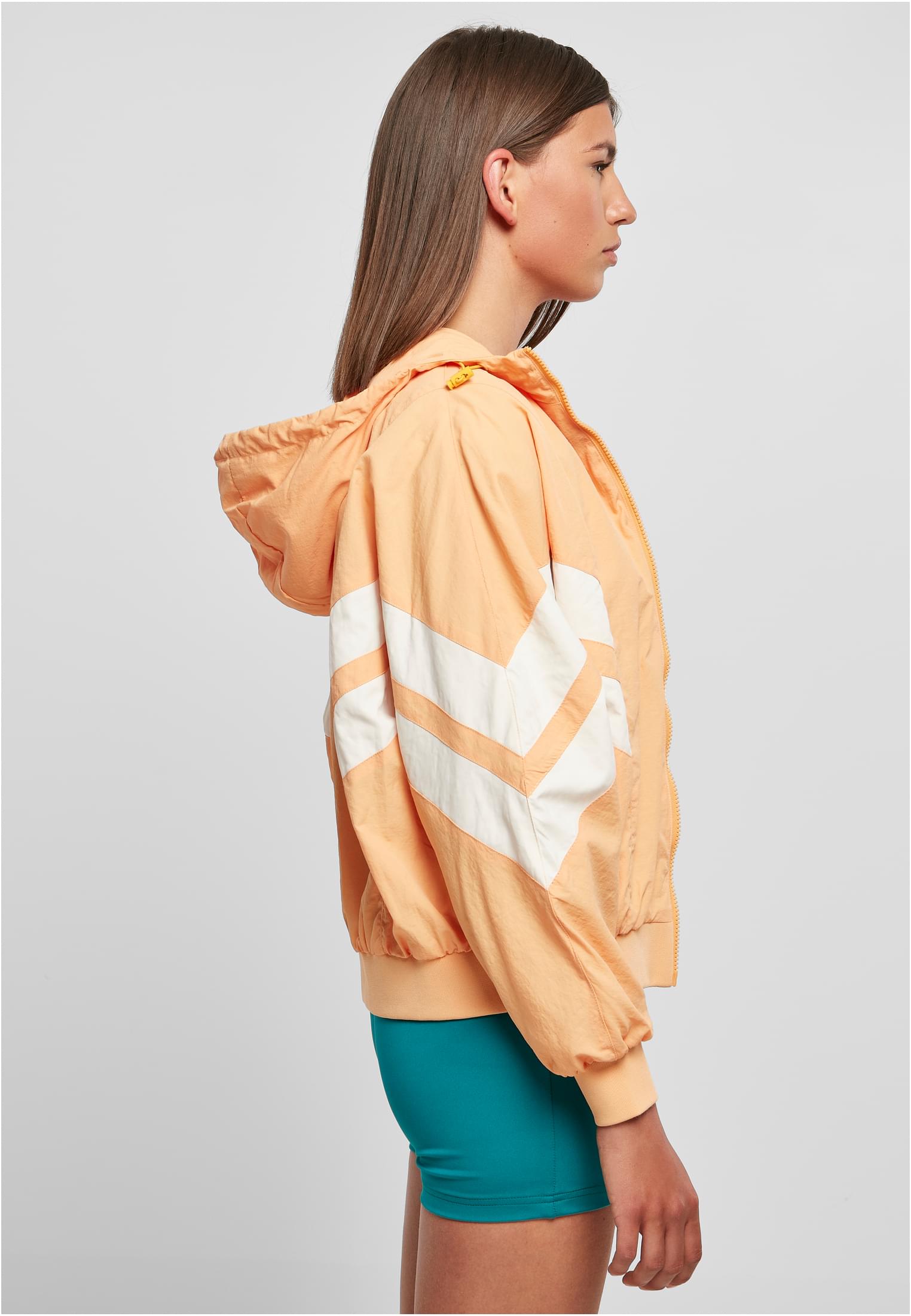 Ladies Crinkle Batwing Jacket | col.paleorange/whitesand