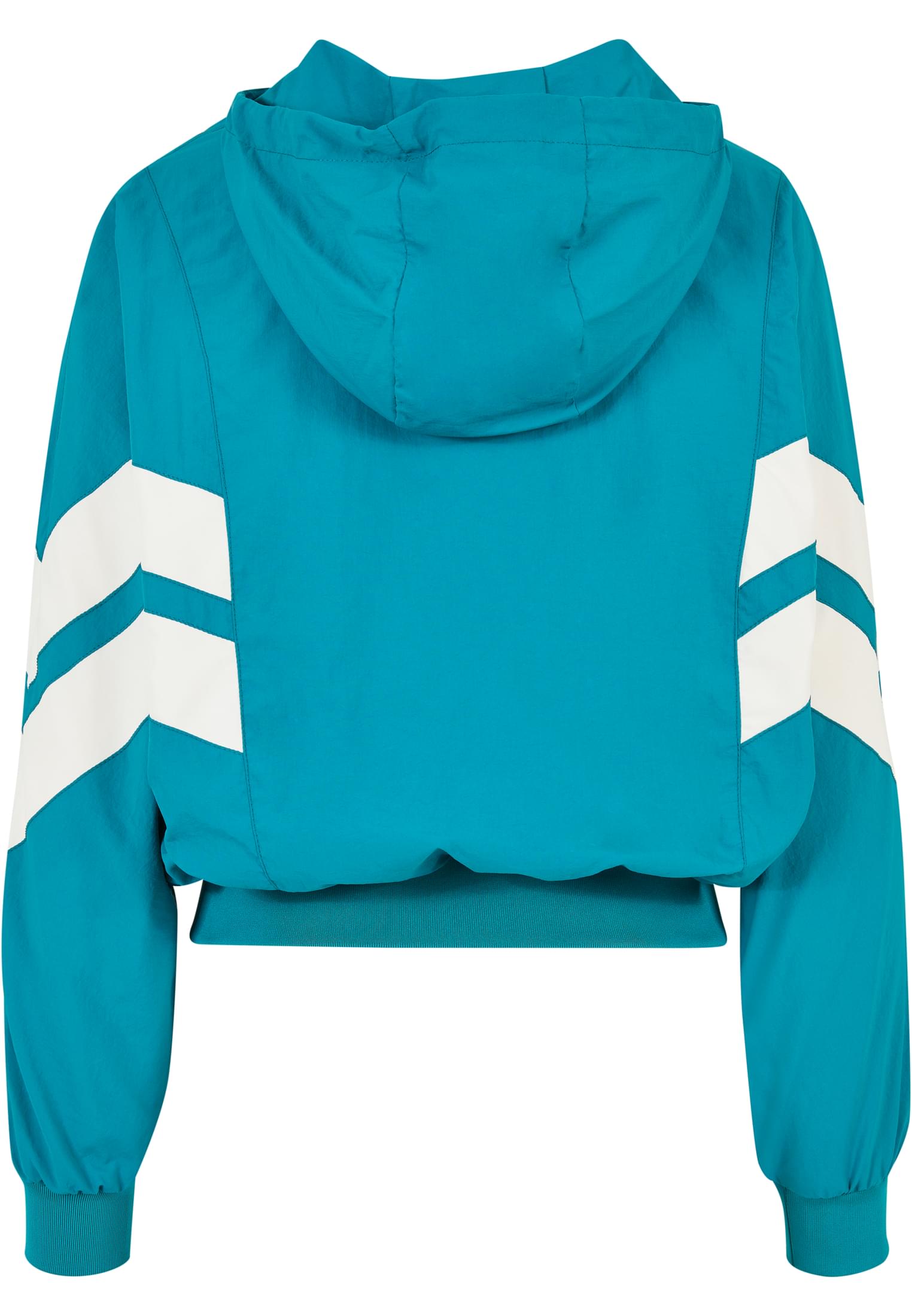 Ladies Crinkle Batwing Jacket | watergreen/whitesand