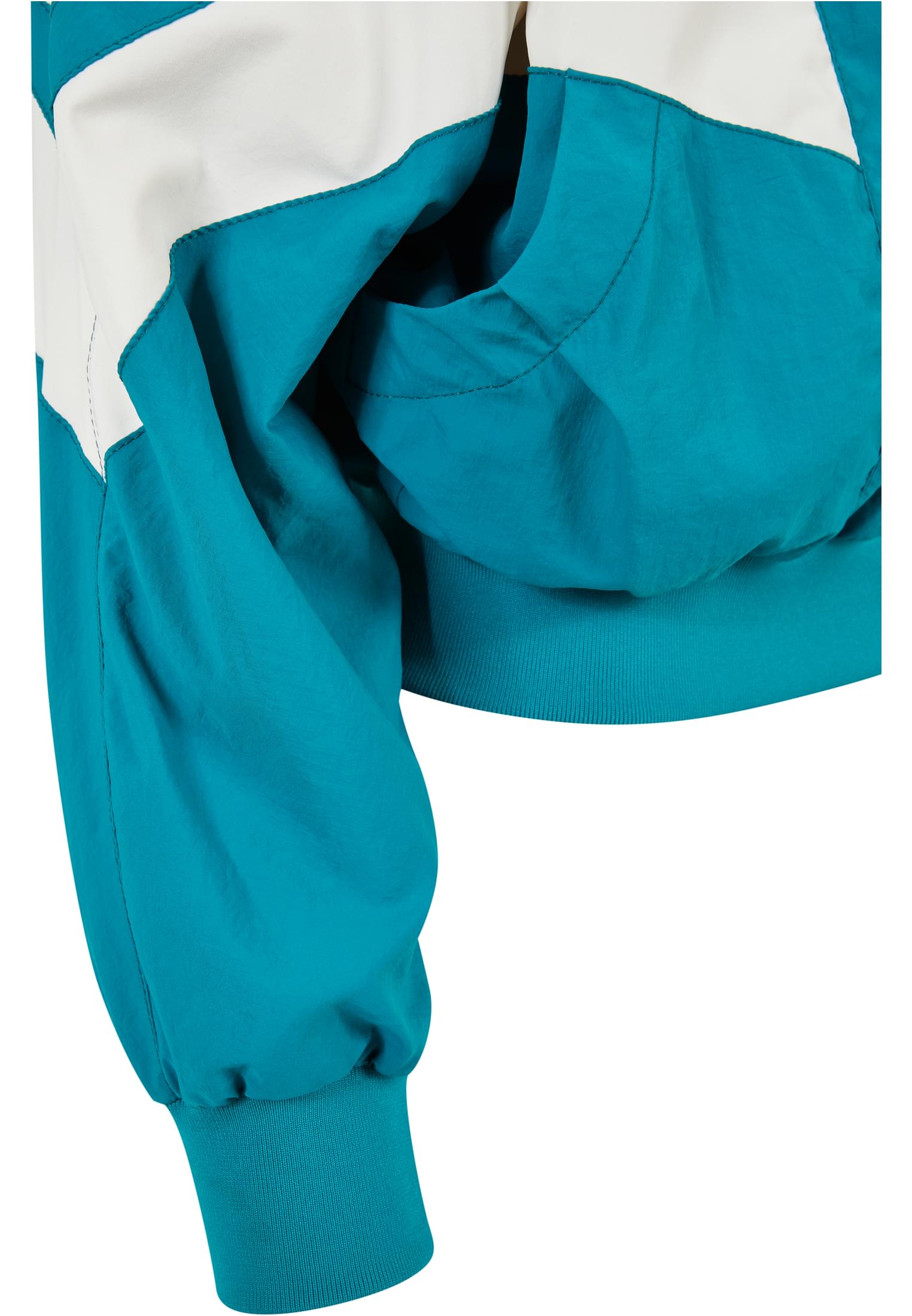 Ladies Crinkle Batwing Jacket | watergreen/whitesand