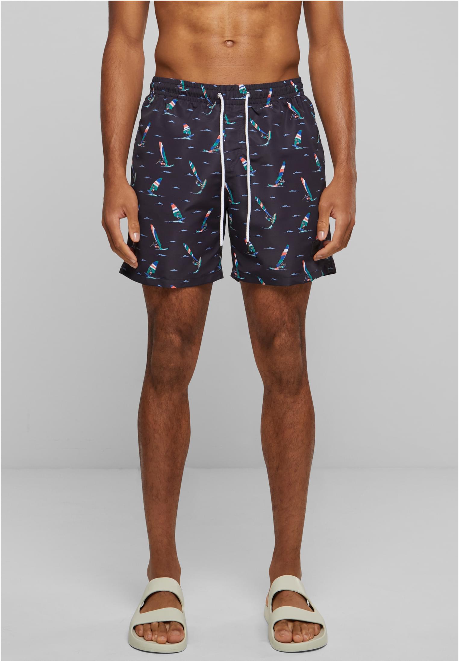 Pattern Swim Shorts Dunkel