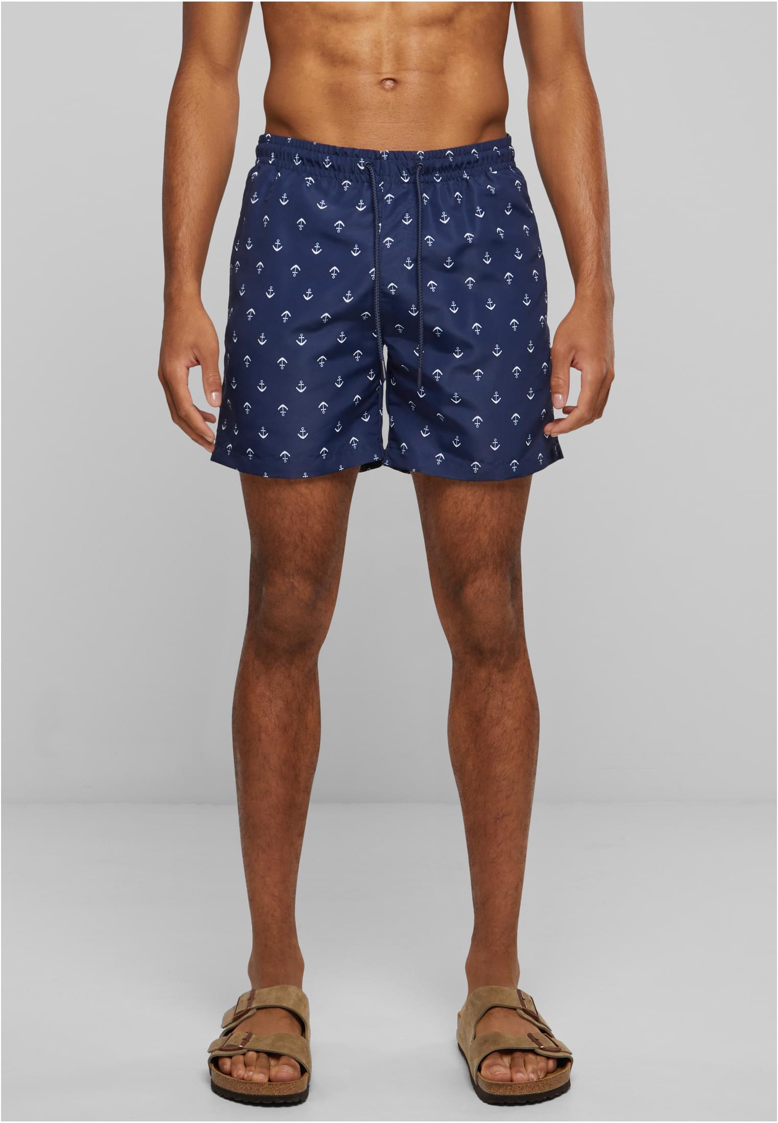 Pattern Swim Shorts Dunkel