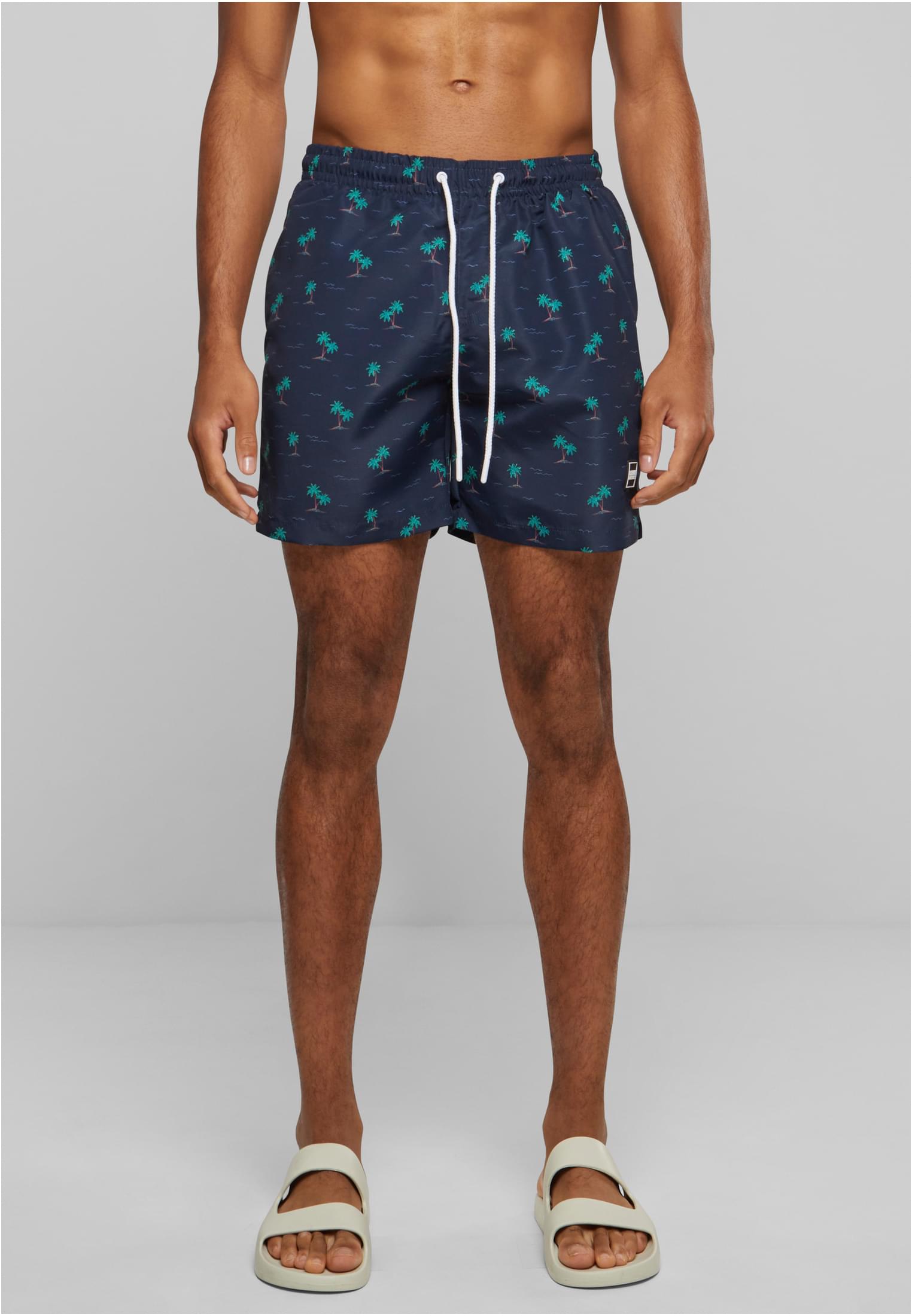 Pattern Swim Shorts Dunkel