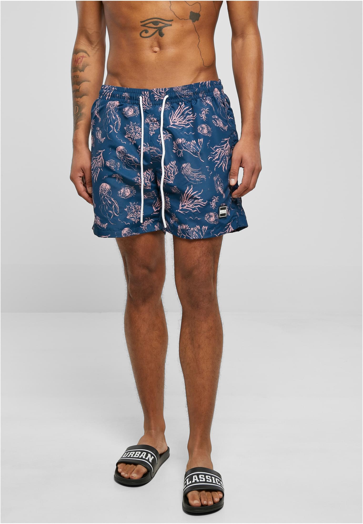 Pattern Swim Shorts Dark