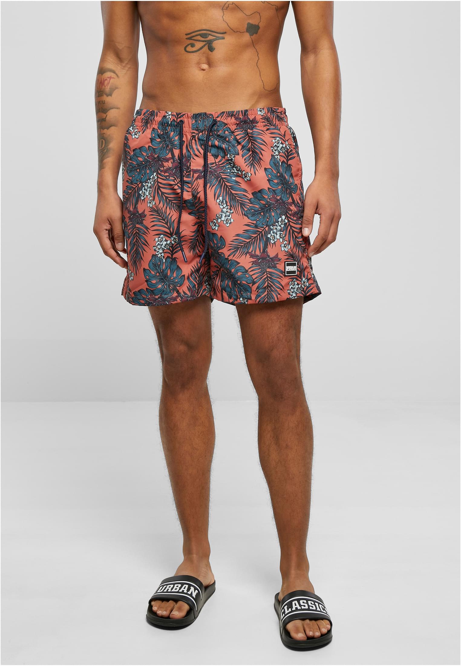 Pattern Swim Shorts Dunkel