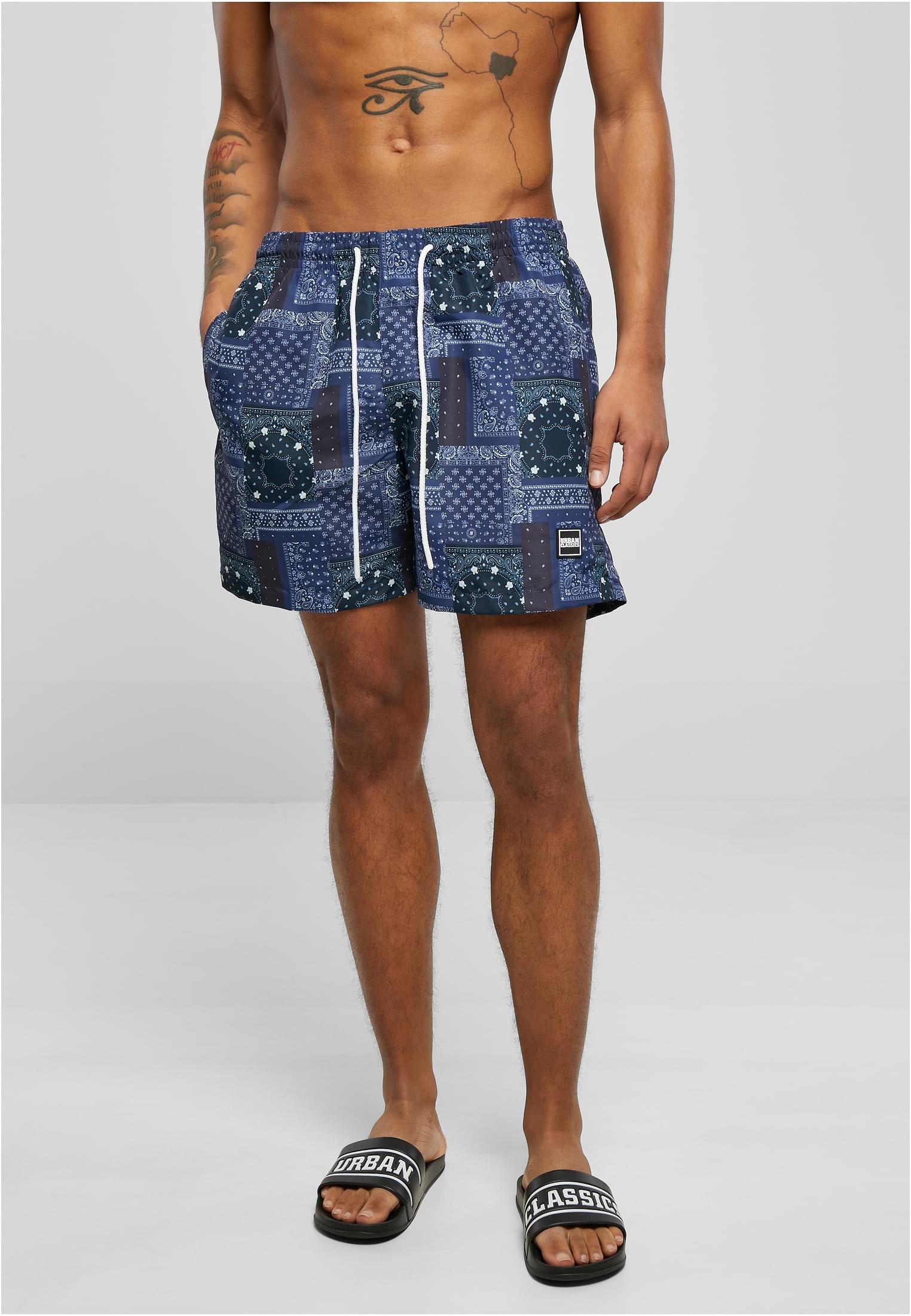 Pattern Swim Shorts Dunkel