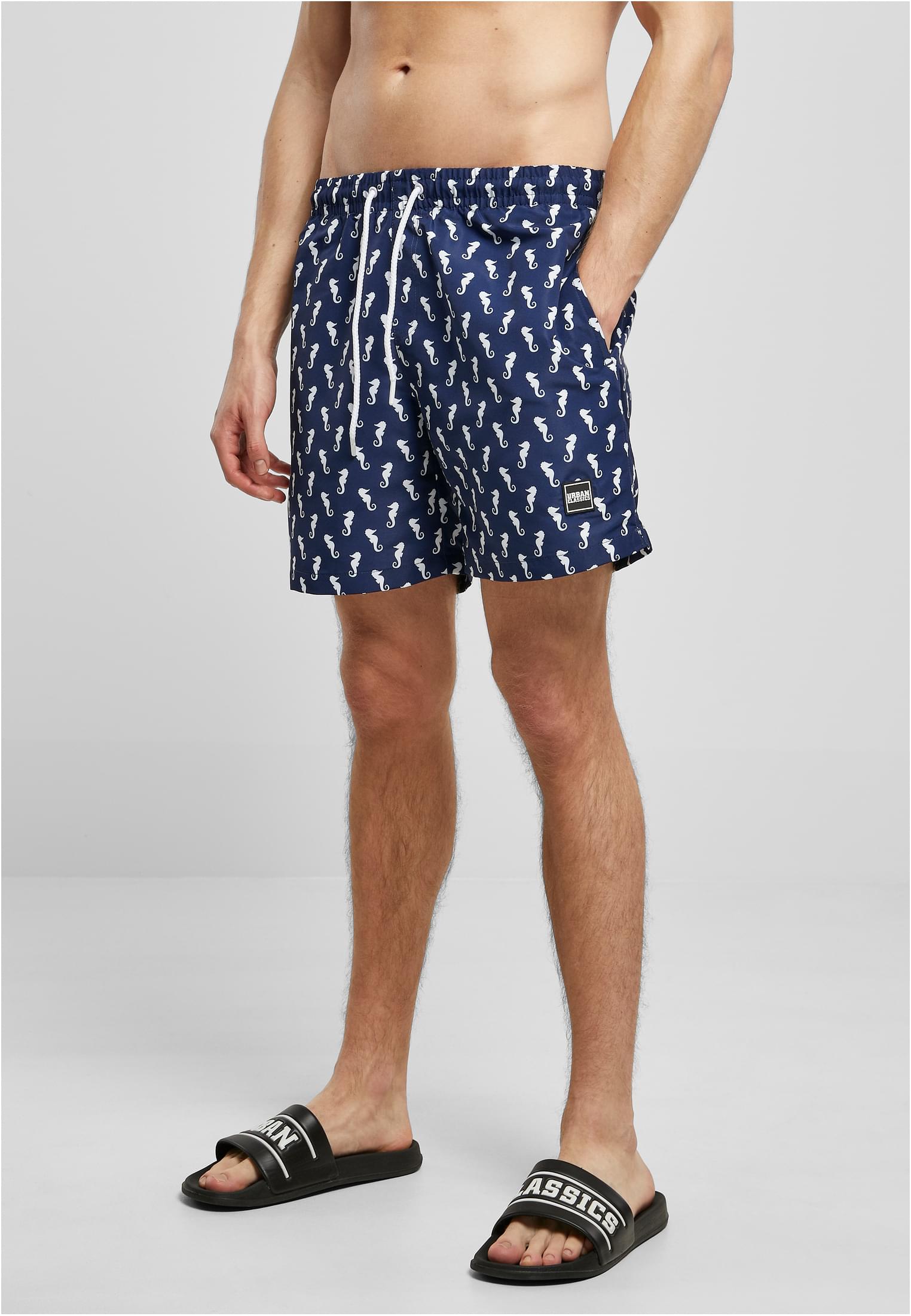 Pattern Swim Shorts Dunkel