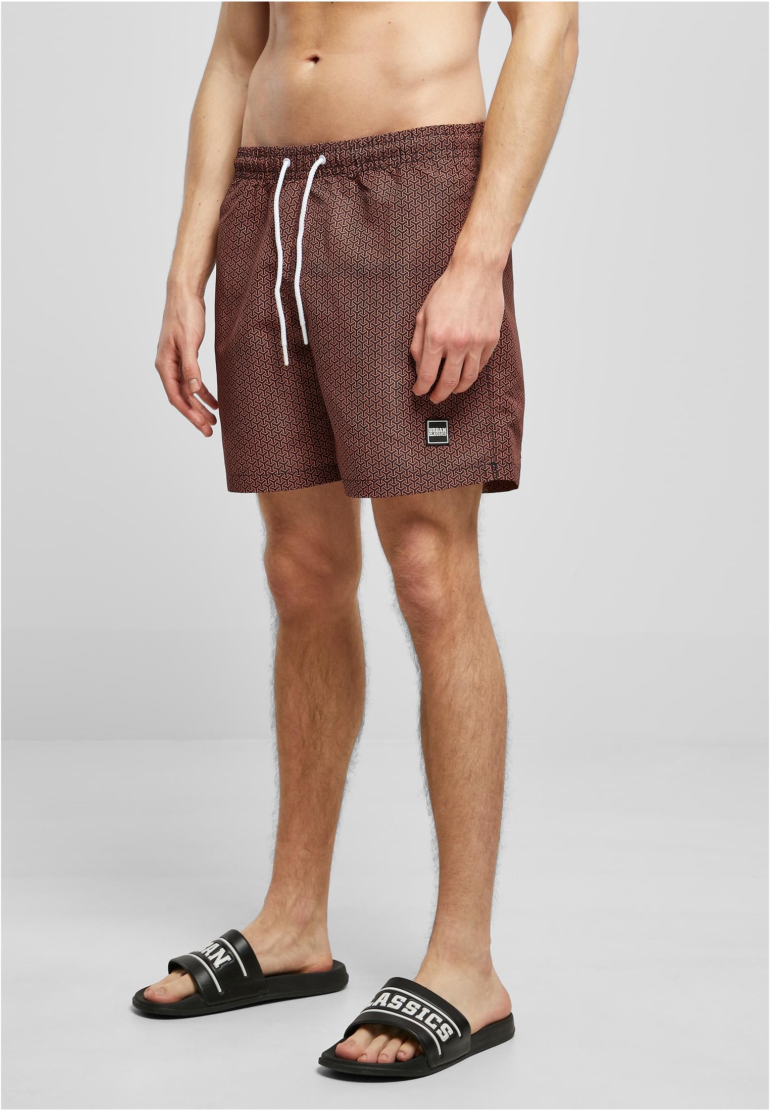 Pattern Swim Shorts Dunkel