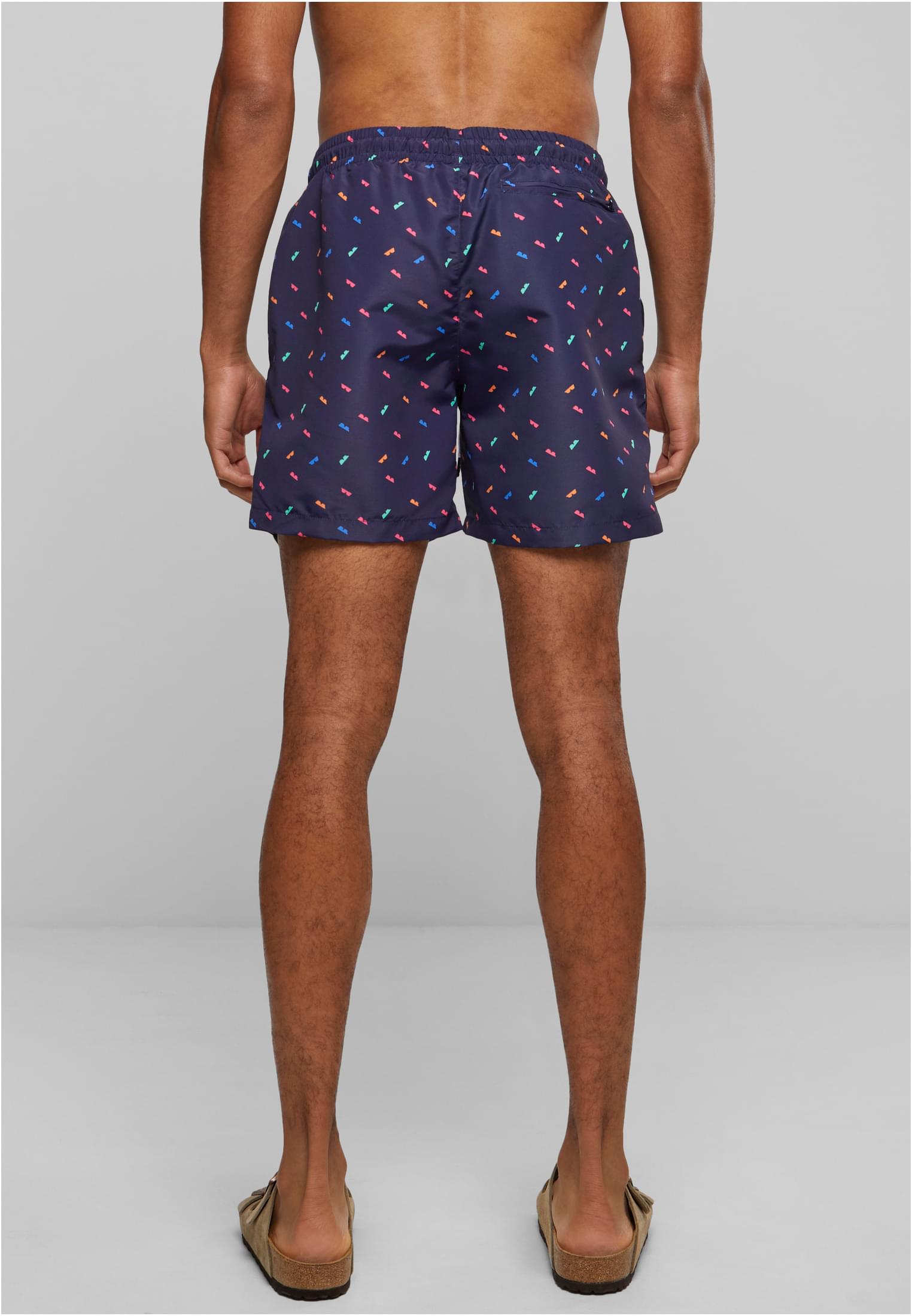 Pattern Swim Shorts Dunkel