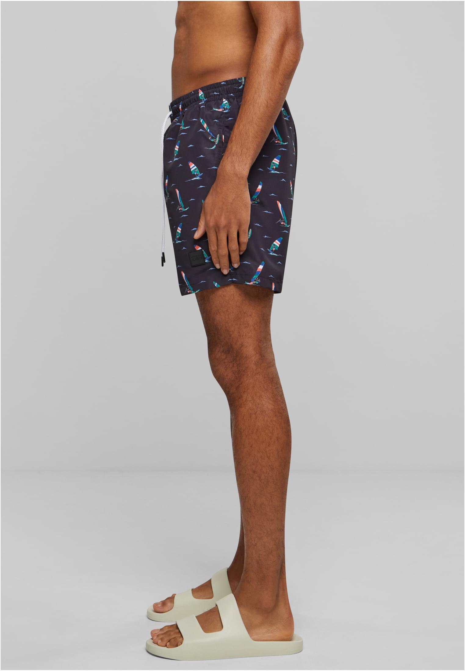 Pattern Swim Shorts Dunkel