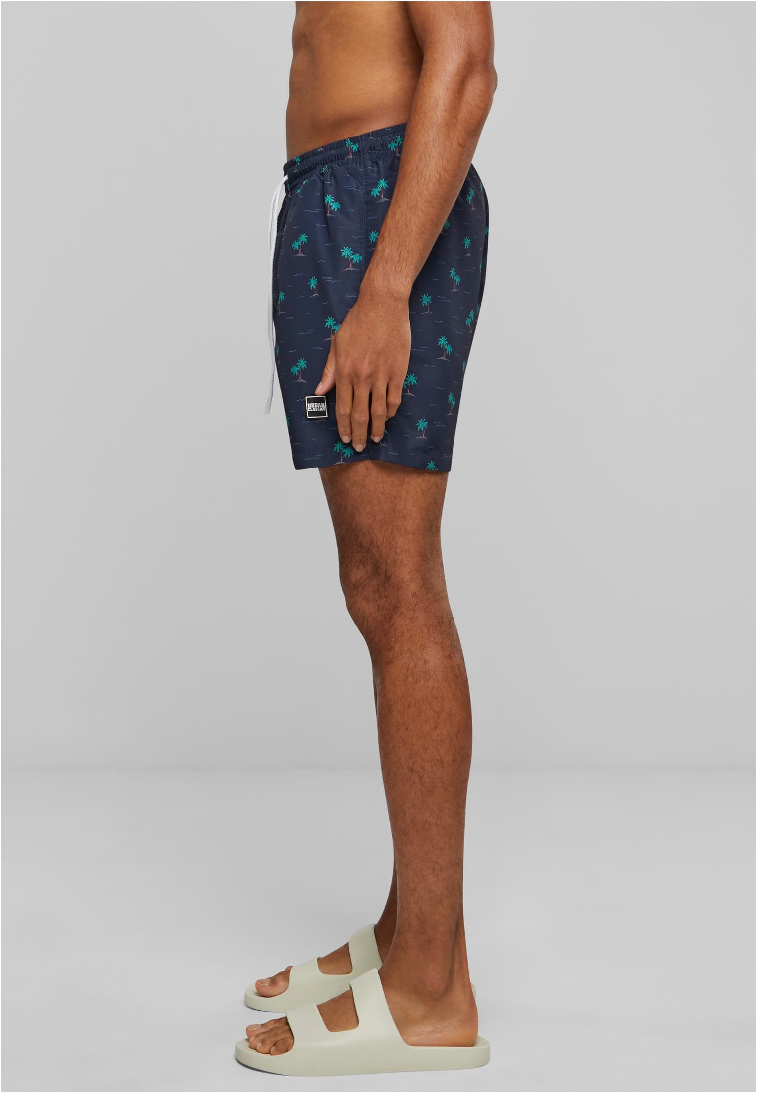 Pattern Swim Shorts Dark