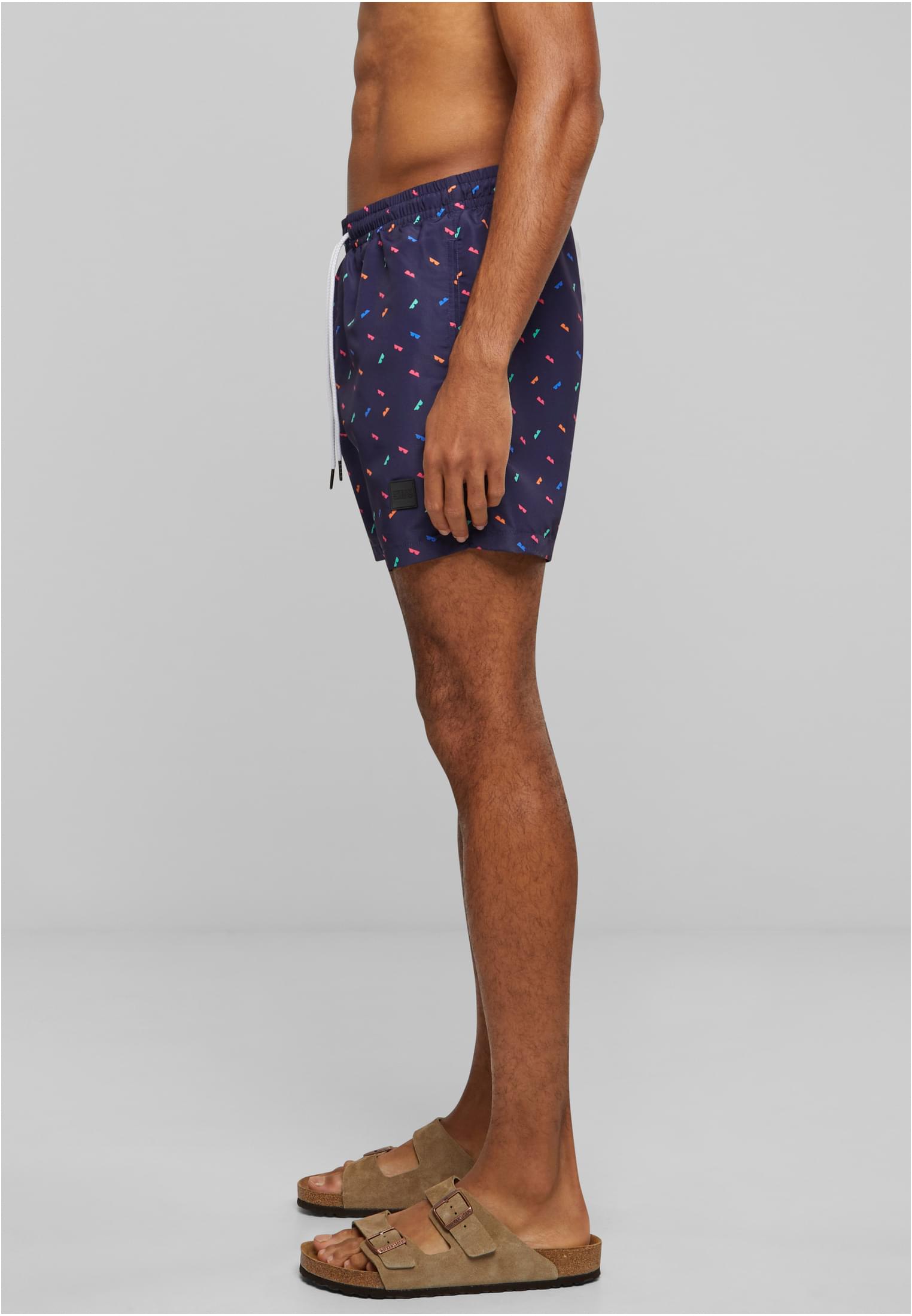 Pattern Swim Shorts Dunkel