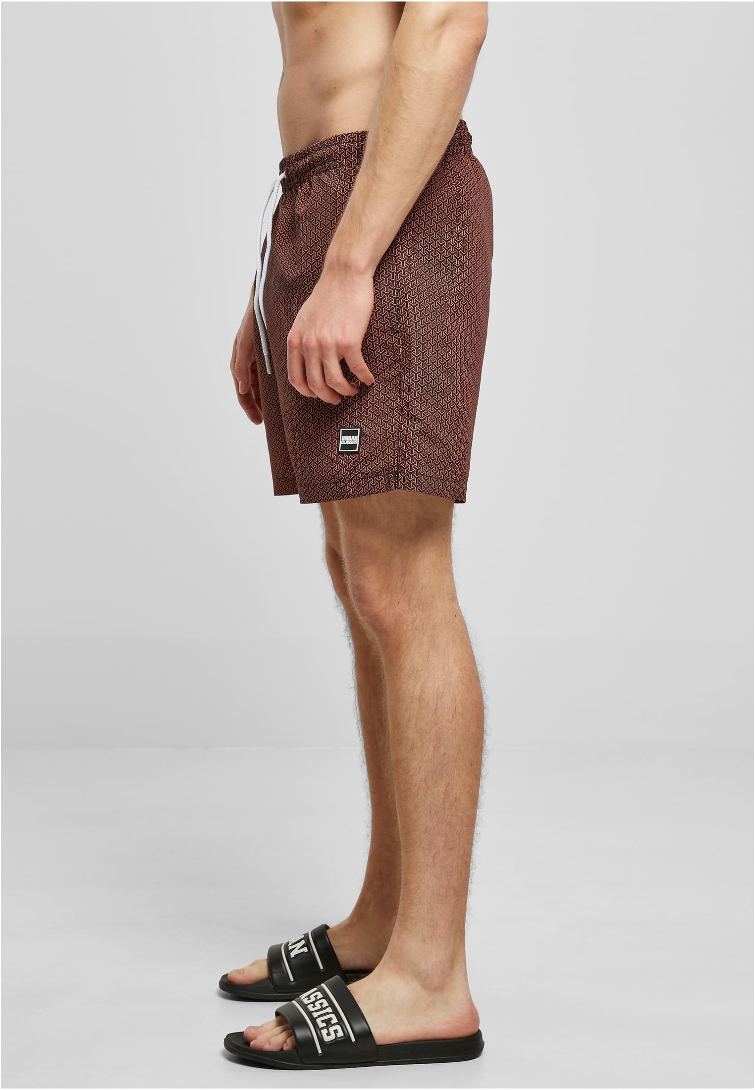 Pattern Swim Shorts Dunkel