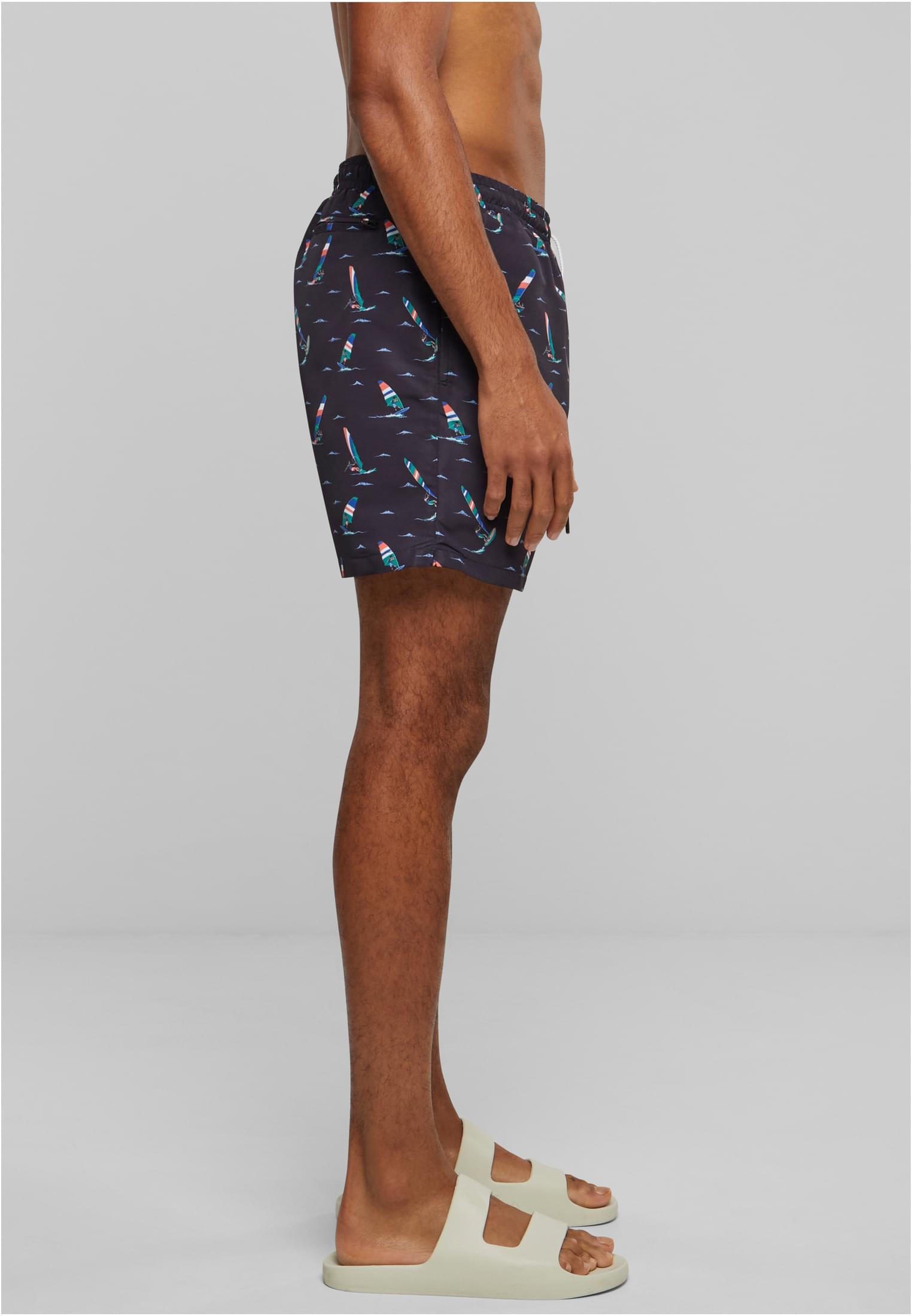 Pattern Swim Shorts Dark