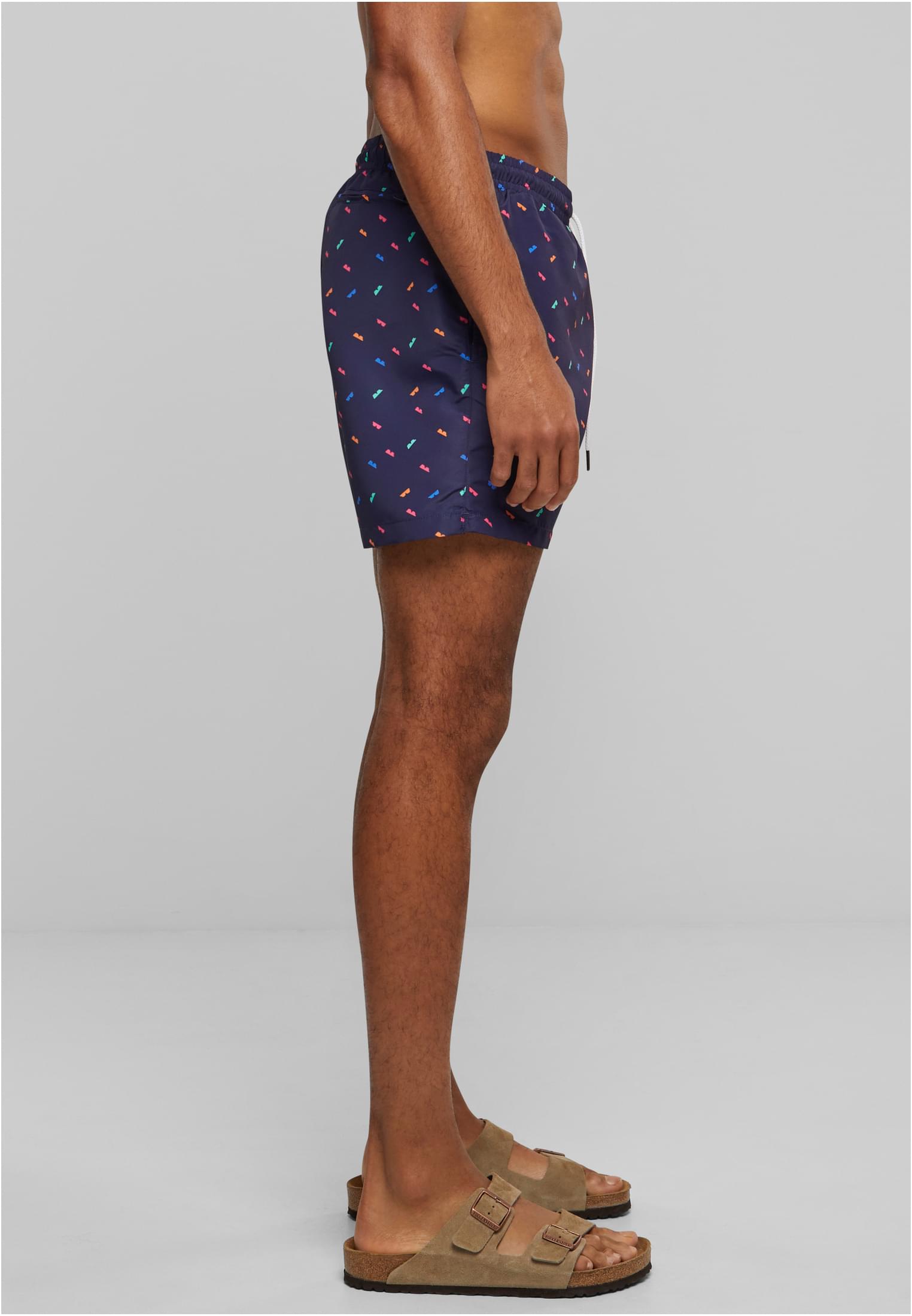 Pattern Swim Shorts Dunkel