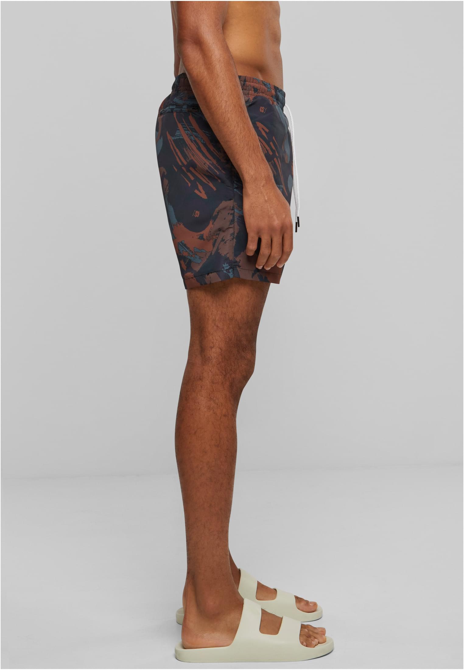 Pattern Swim Shorts Dunkel