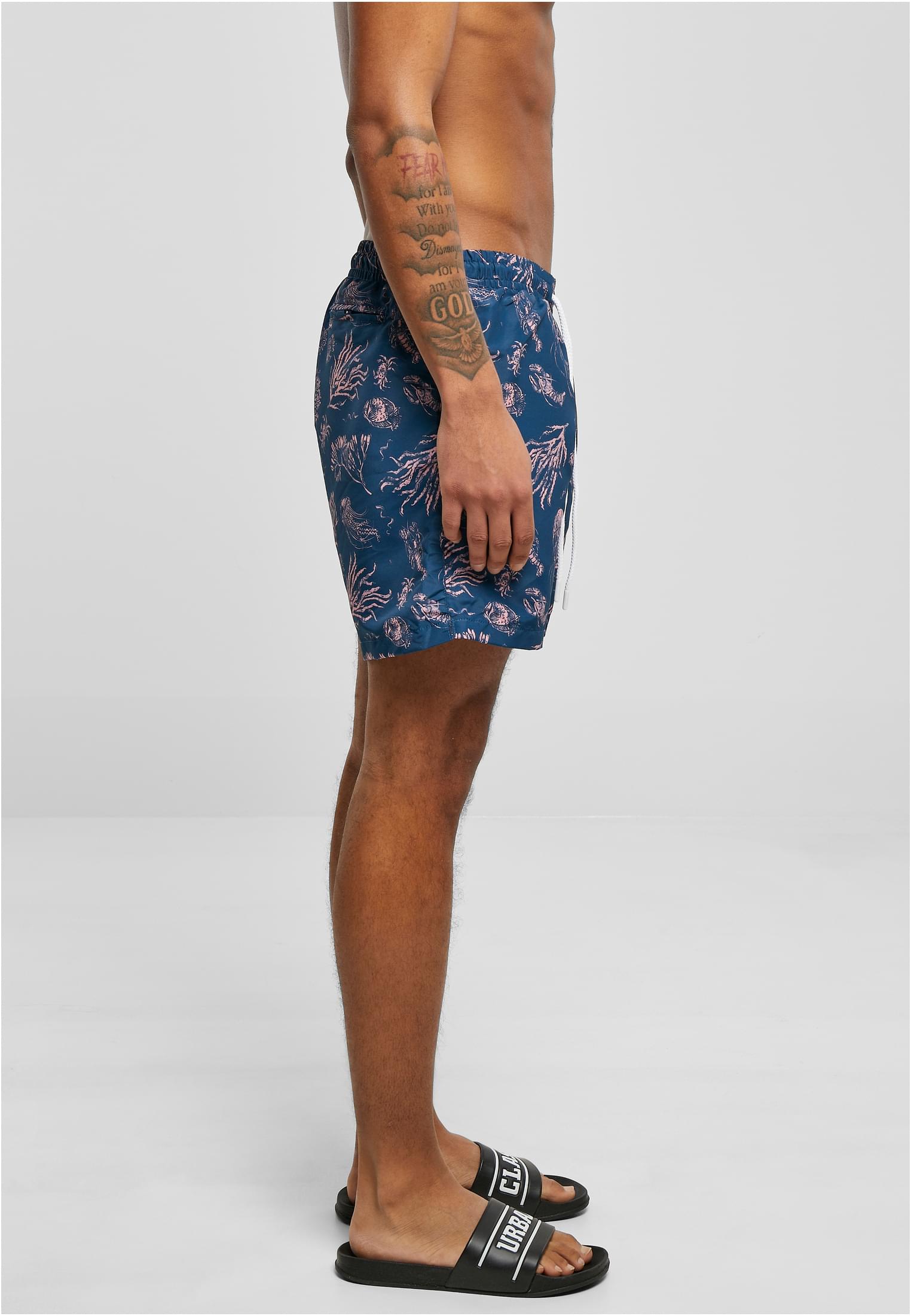 Pattern Swim Shorts Dark