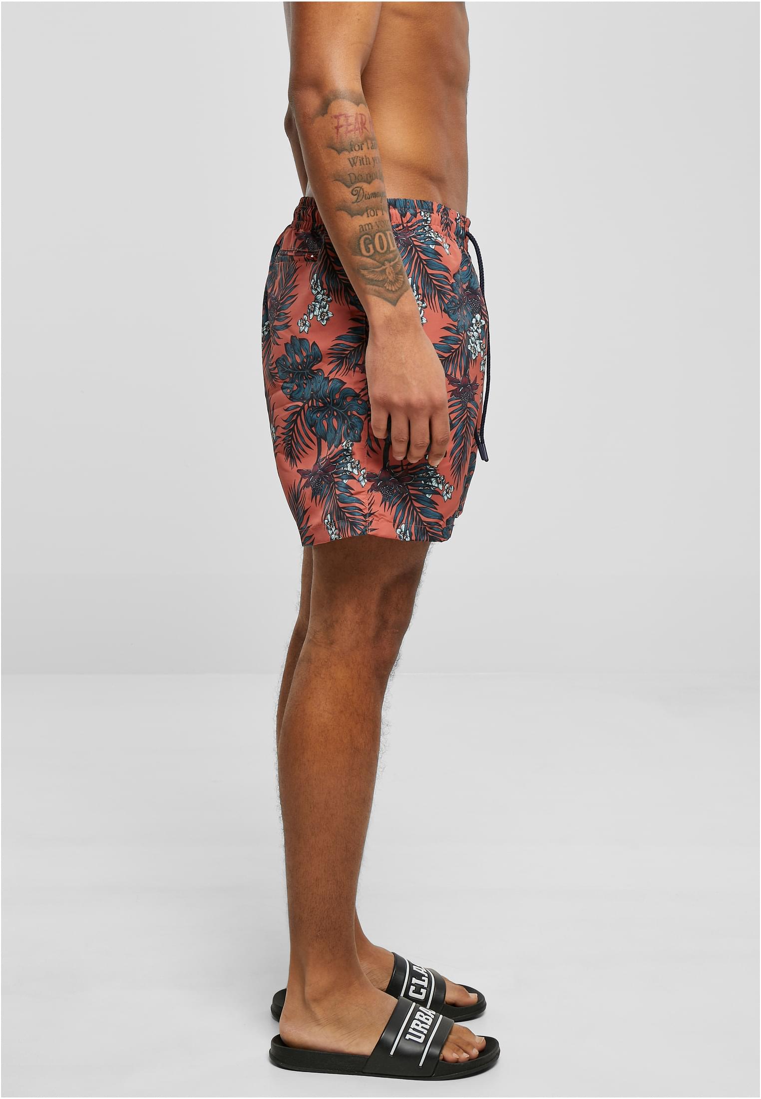 Pattern Swim Shorts Dunkel