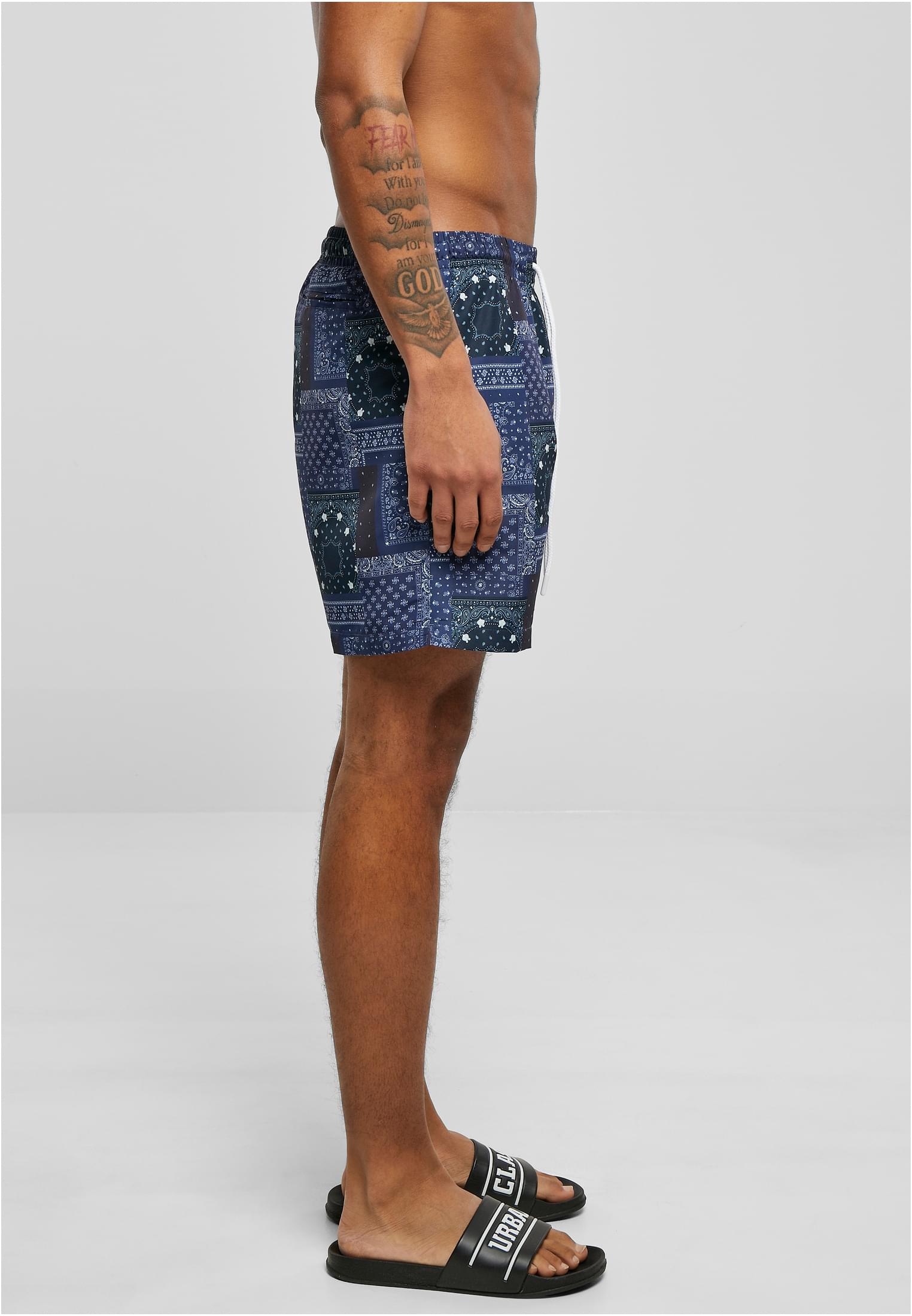 Pattern Swim Shorts Dunkel