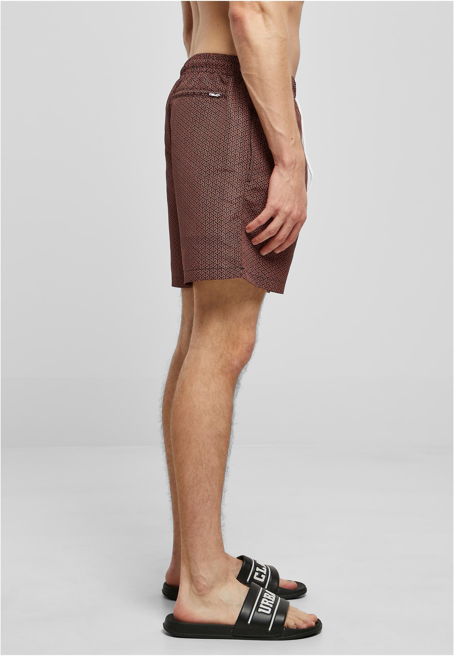 Pattern Swim Shorts Dunkel