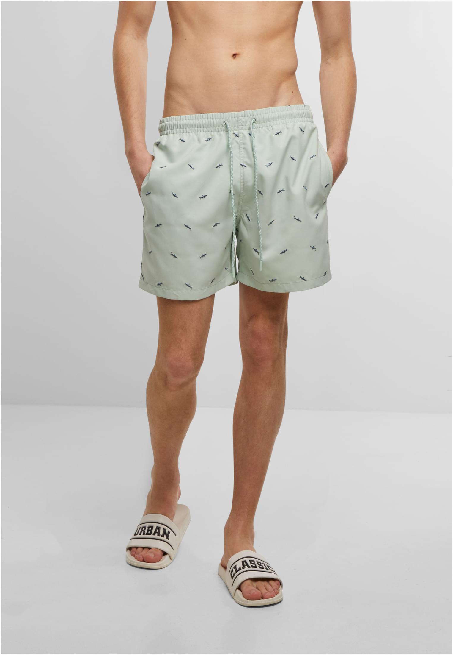 Embroidery Swim Shorts | frotmint/vintageblue