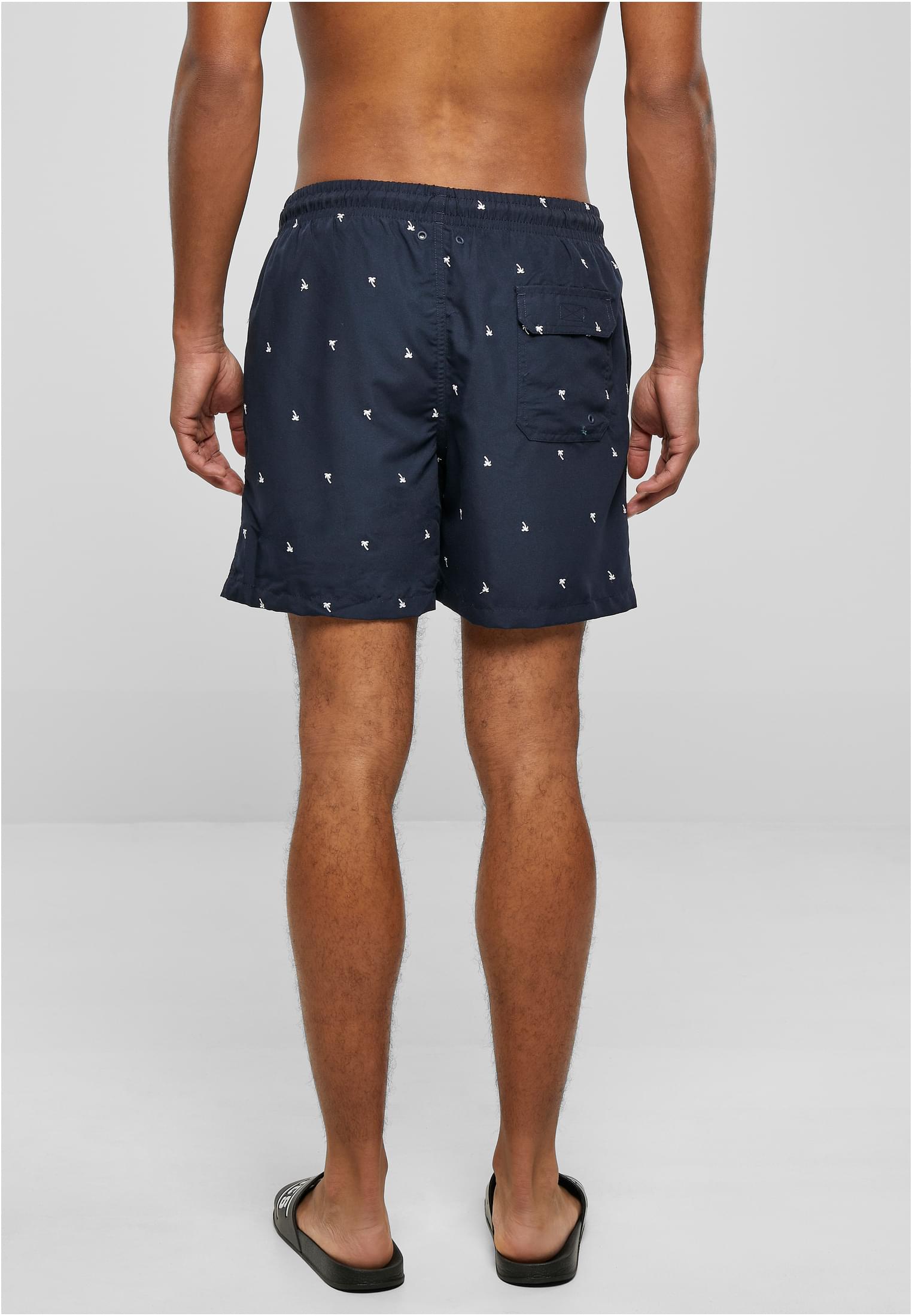 Embroidery Swim Shorts | palmtree/midnighnavy/white