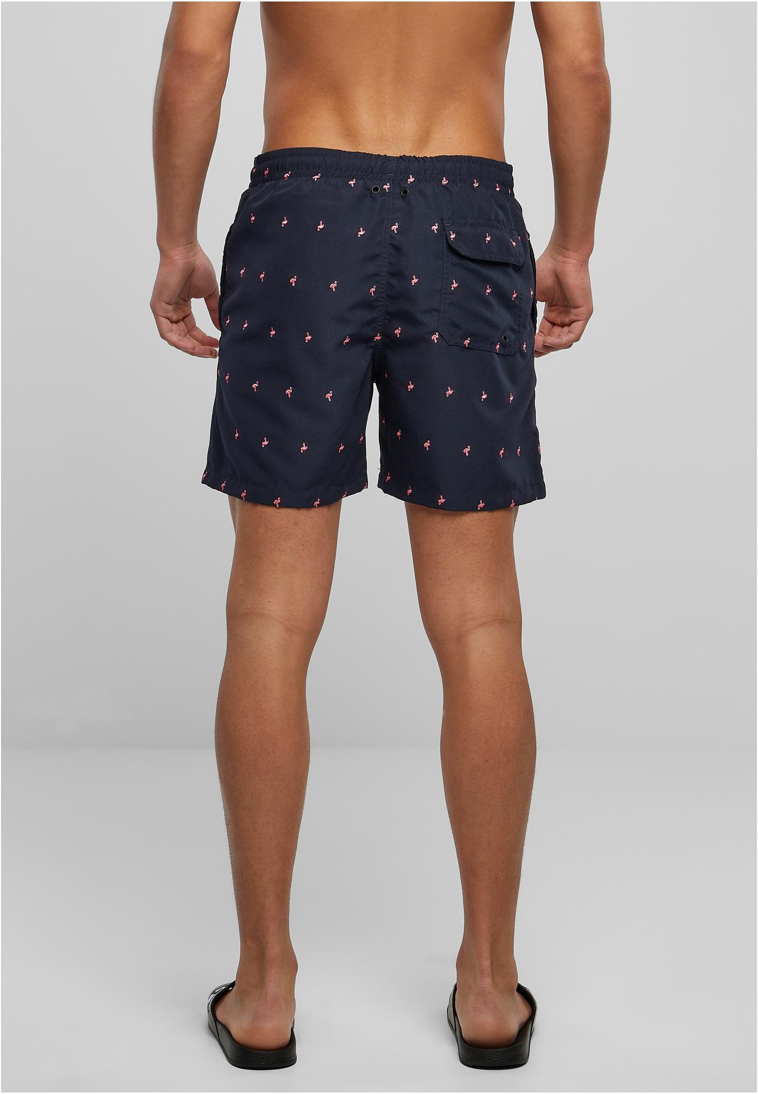 Embroidery Swim Shorts | midnightnavyflamingo