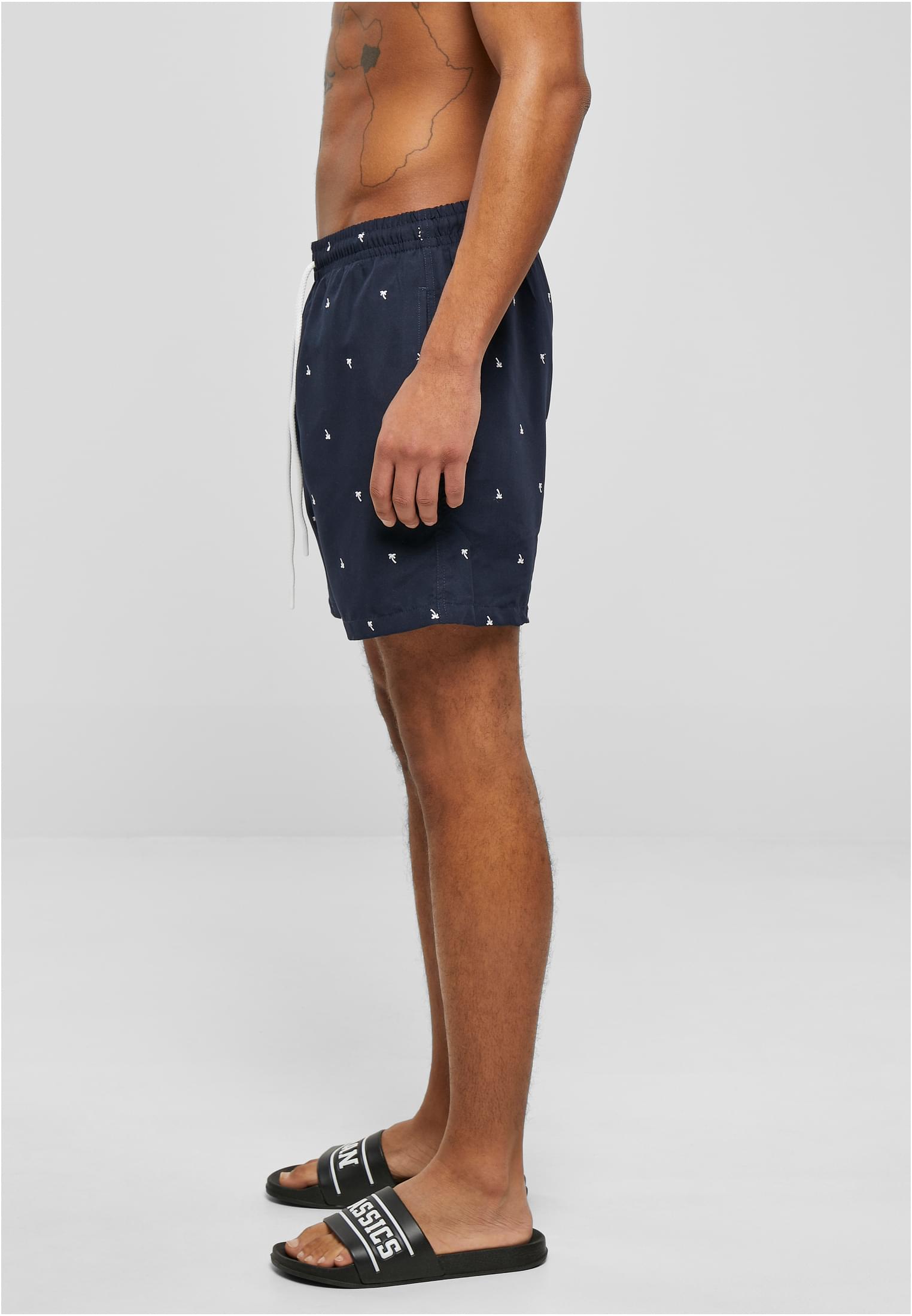 Embroidery Swim Shorts | palmtree/midnighnavy/white