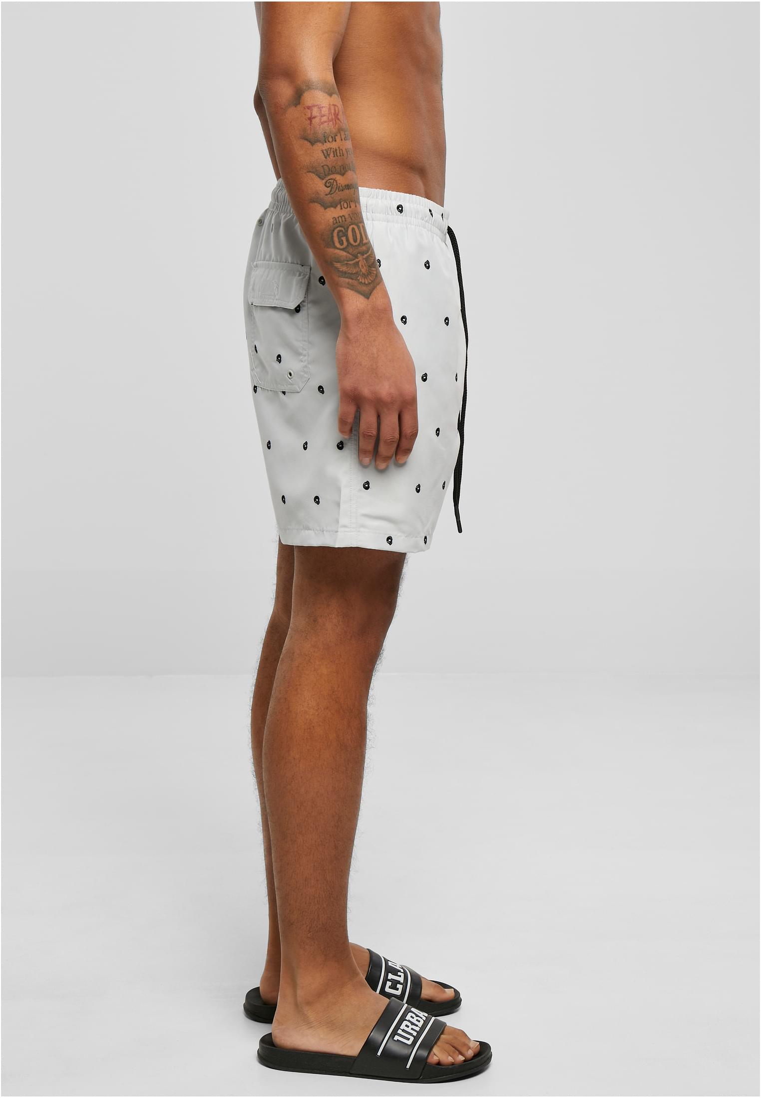 Embroidery Swim Shorts | skull/lightasphalt/black