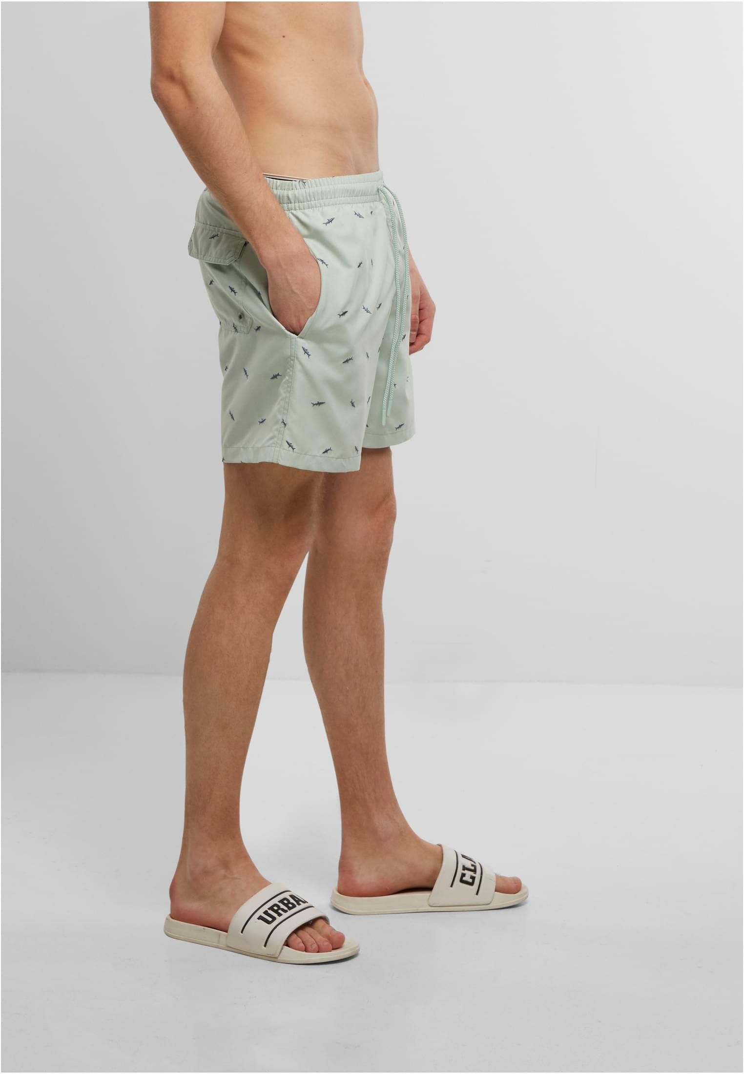 Embroidery Swim Shorts | frotmint/vintageblue