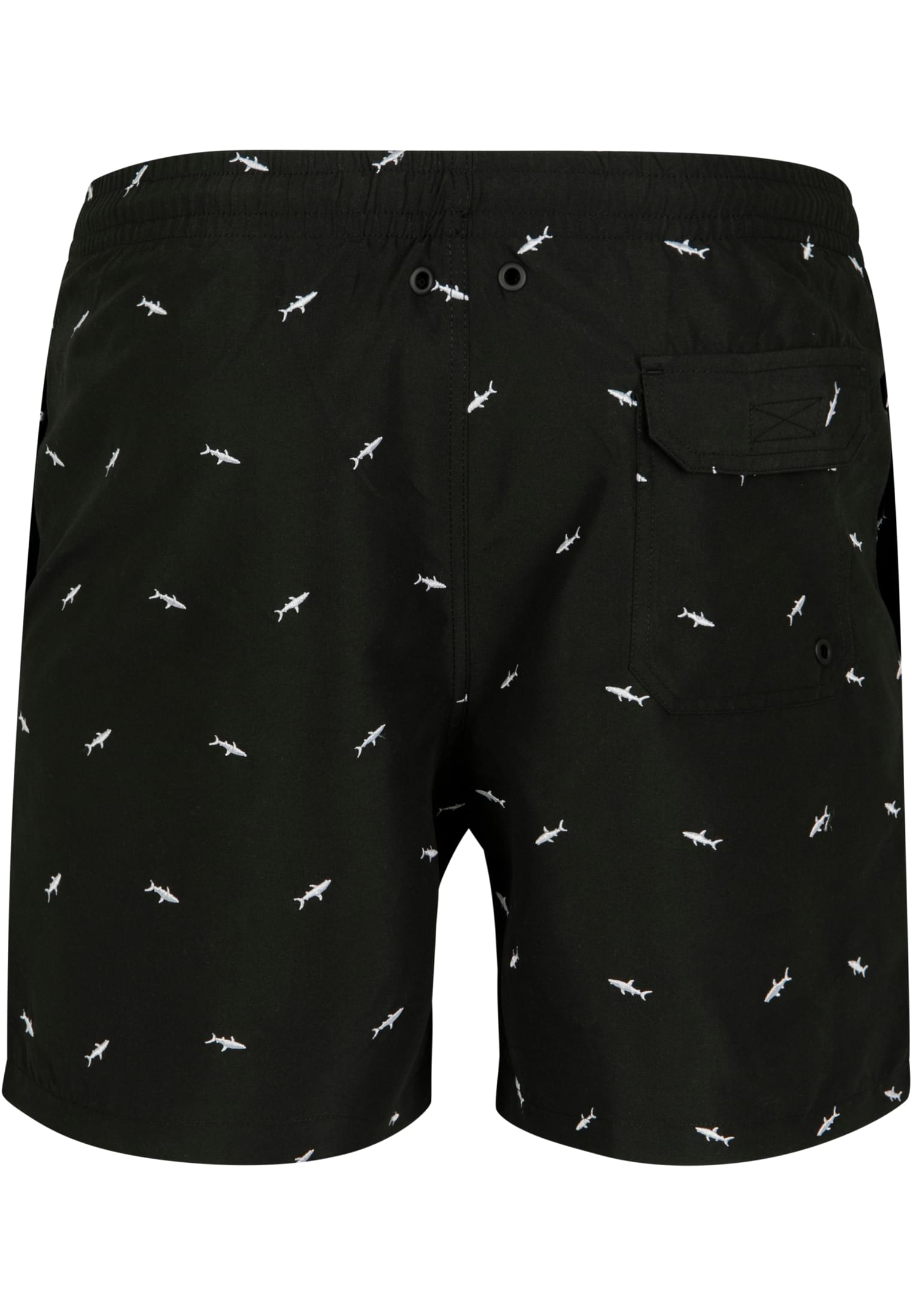 Embroidery Swim Shorts | shark/black/white