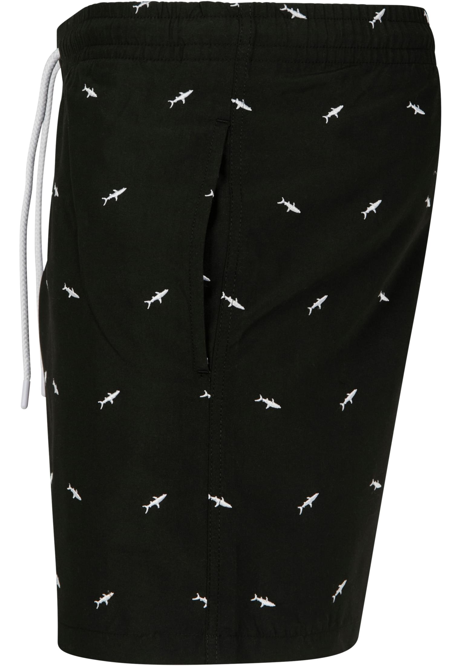 Embroidery Swim Shorts | shark/black/white