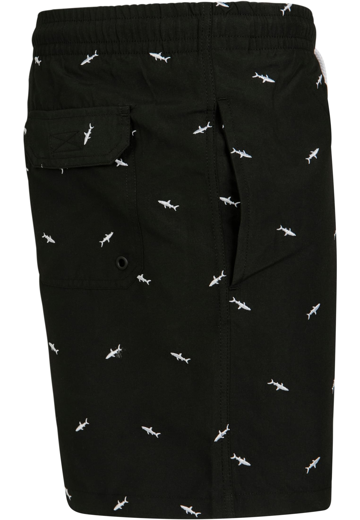 Embroidery Swim Shorts | shark/black/white