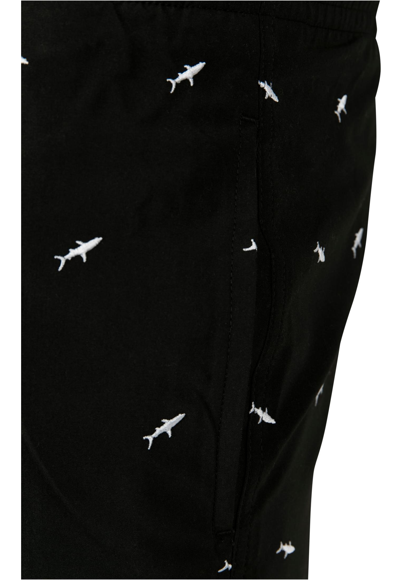 Embroidery Swim Shorts | shark/black/white