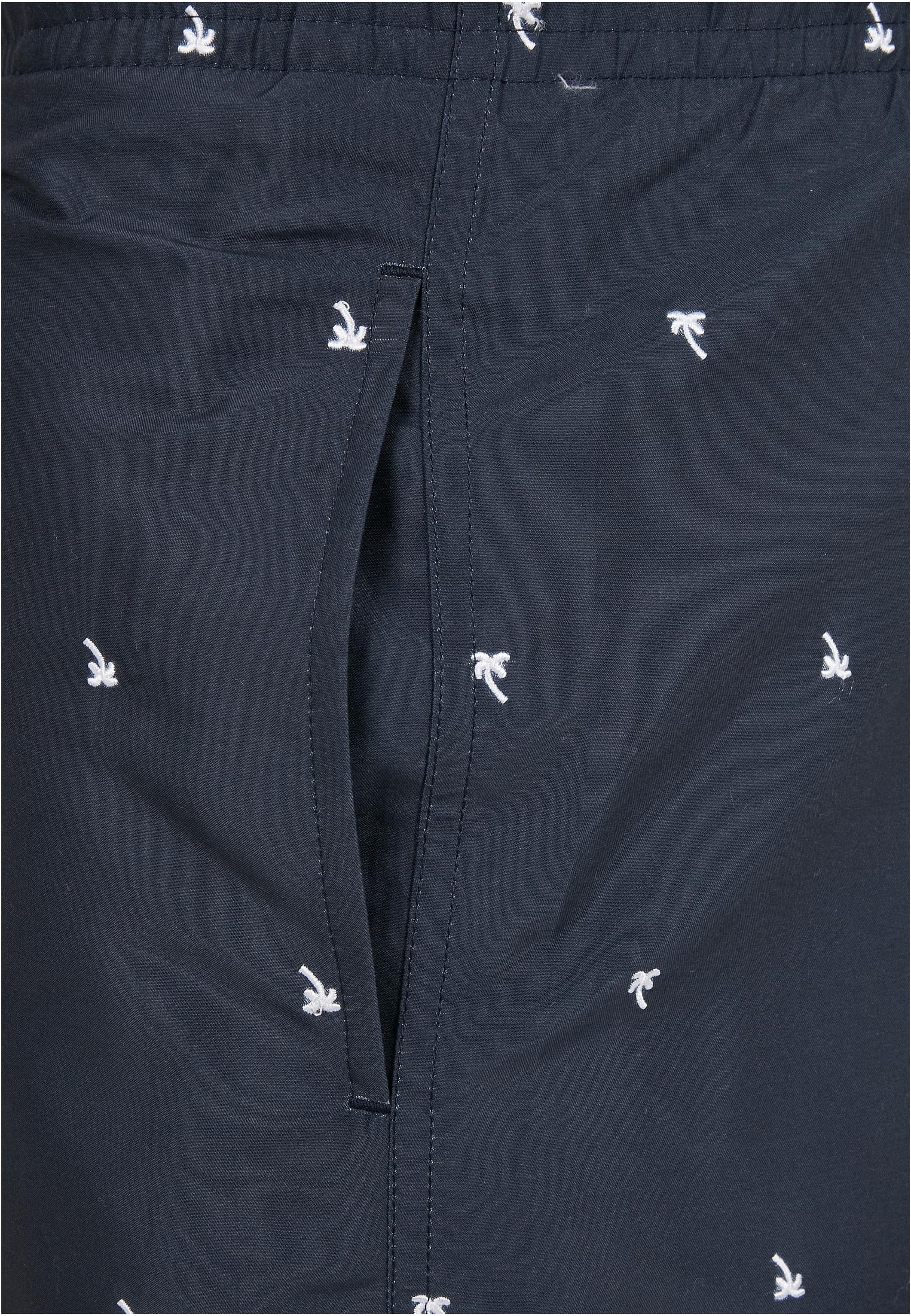 Embroidery Swim Shorts | palmtree/midnighnavy/white