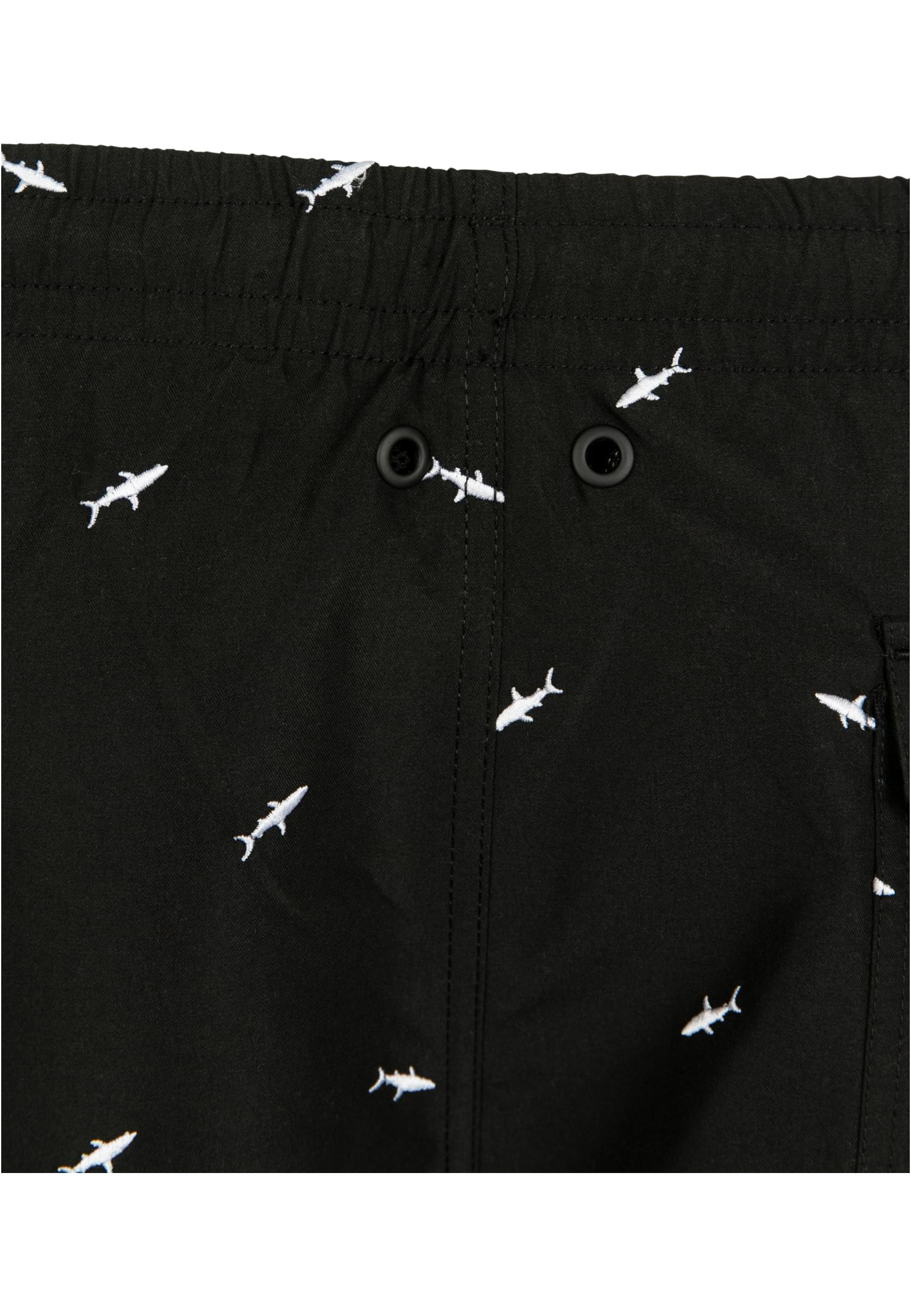 Embroidery Swim Shorts | shark/black/white