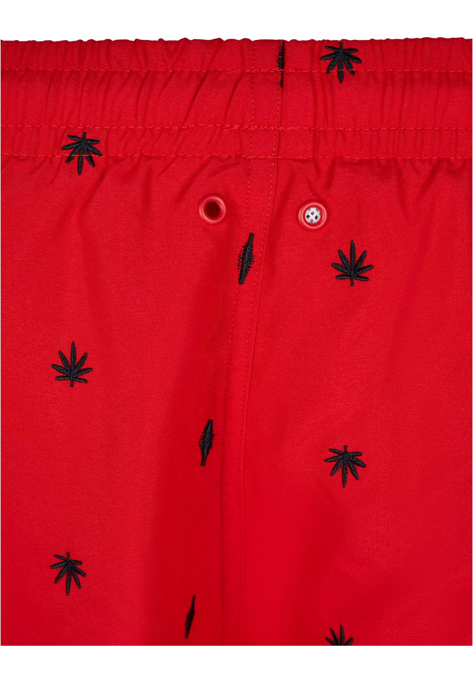 Embroidery Swim Shorts | leaf/firered/navy