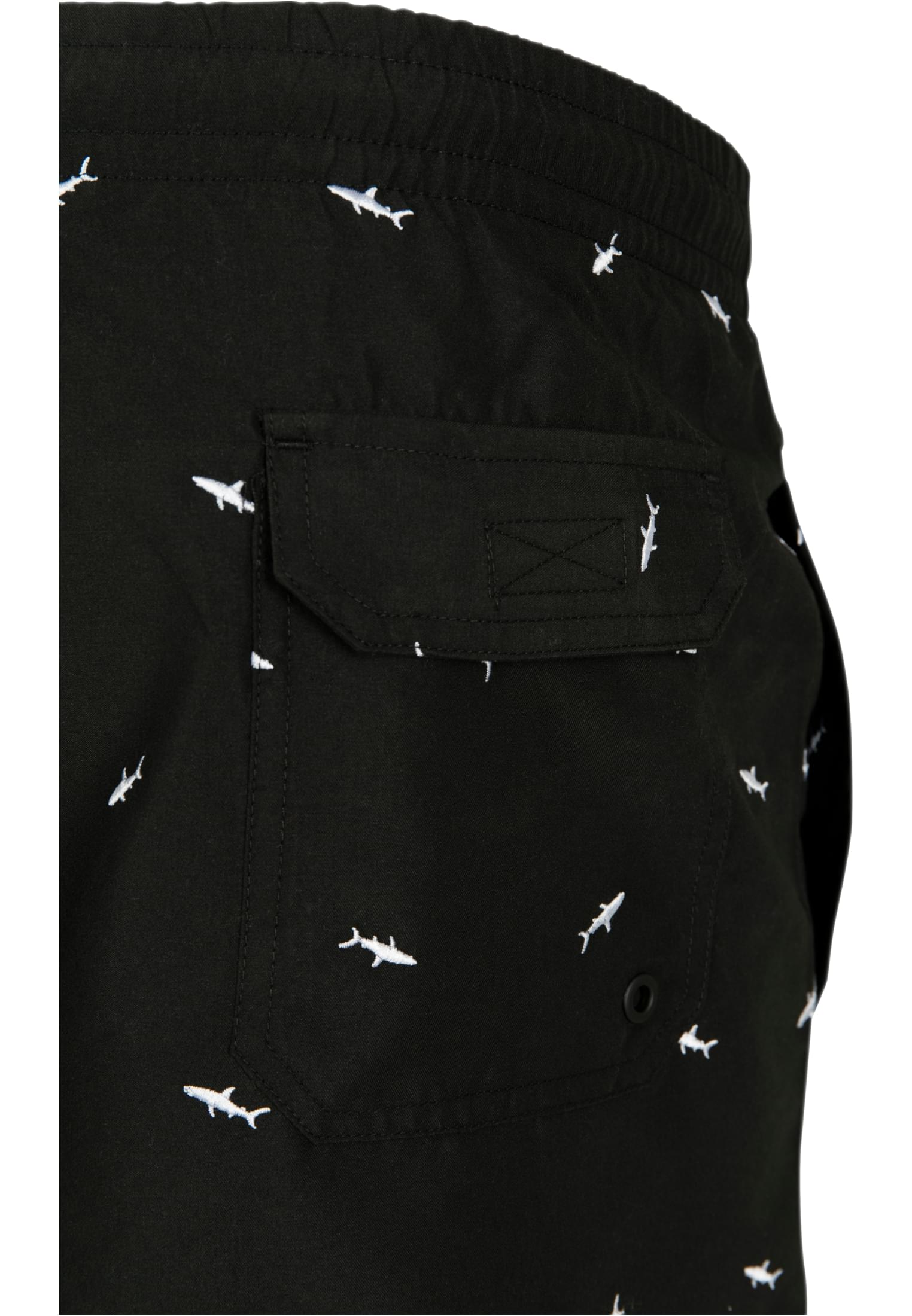 Embroidery Swim Shorts | shark/black/white