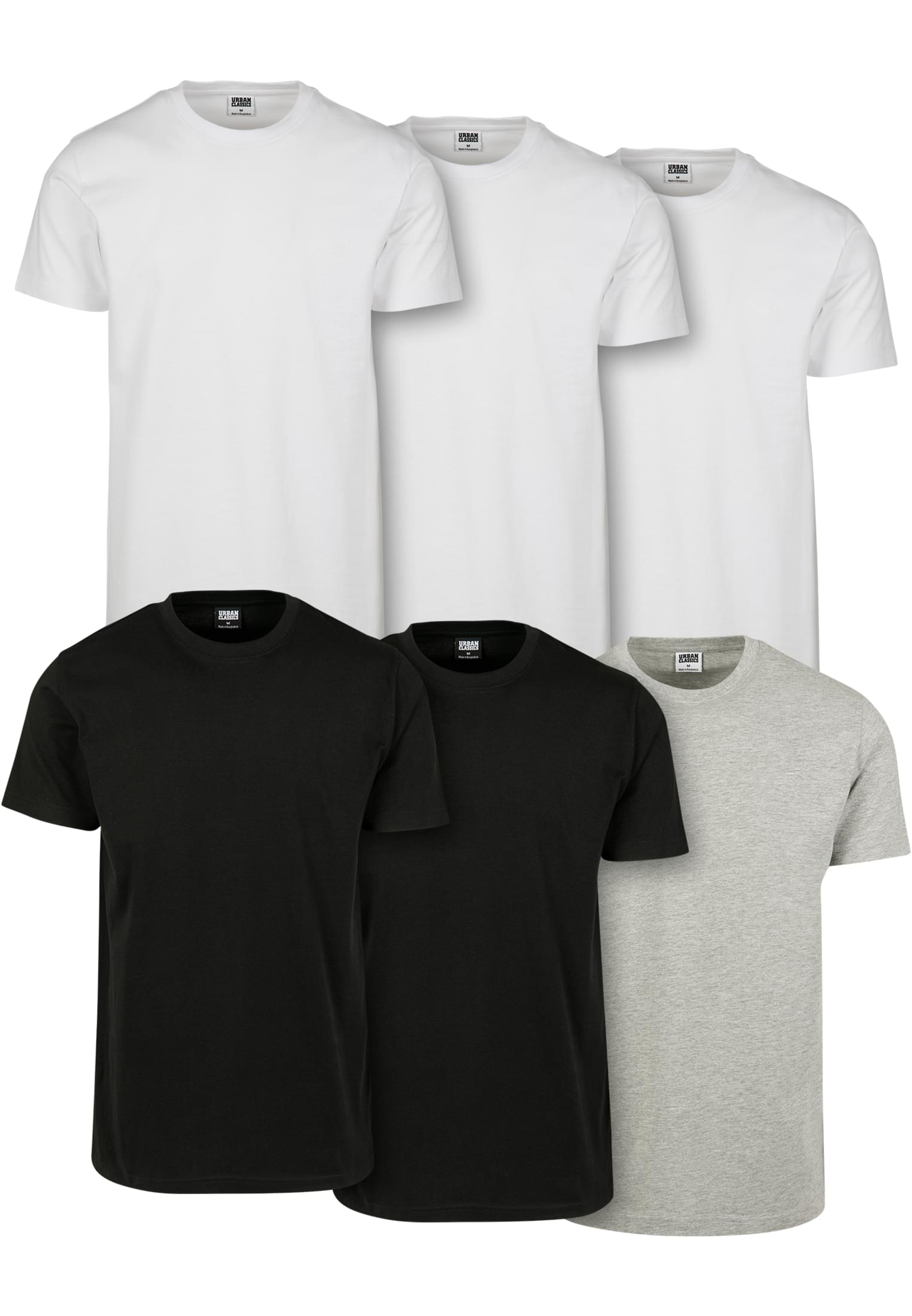 Basic Tee 6-Pack | wht/wht/wht/blk/blk/gry