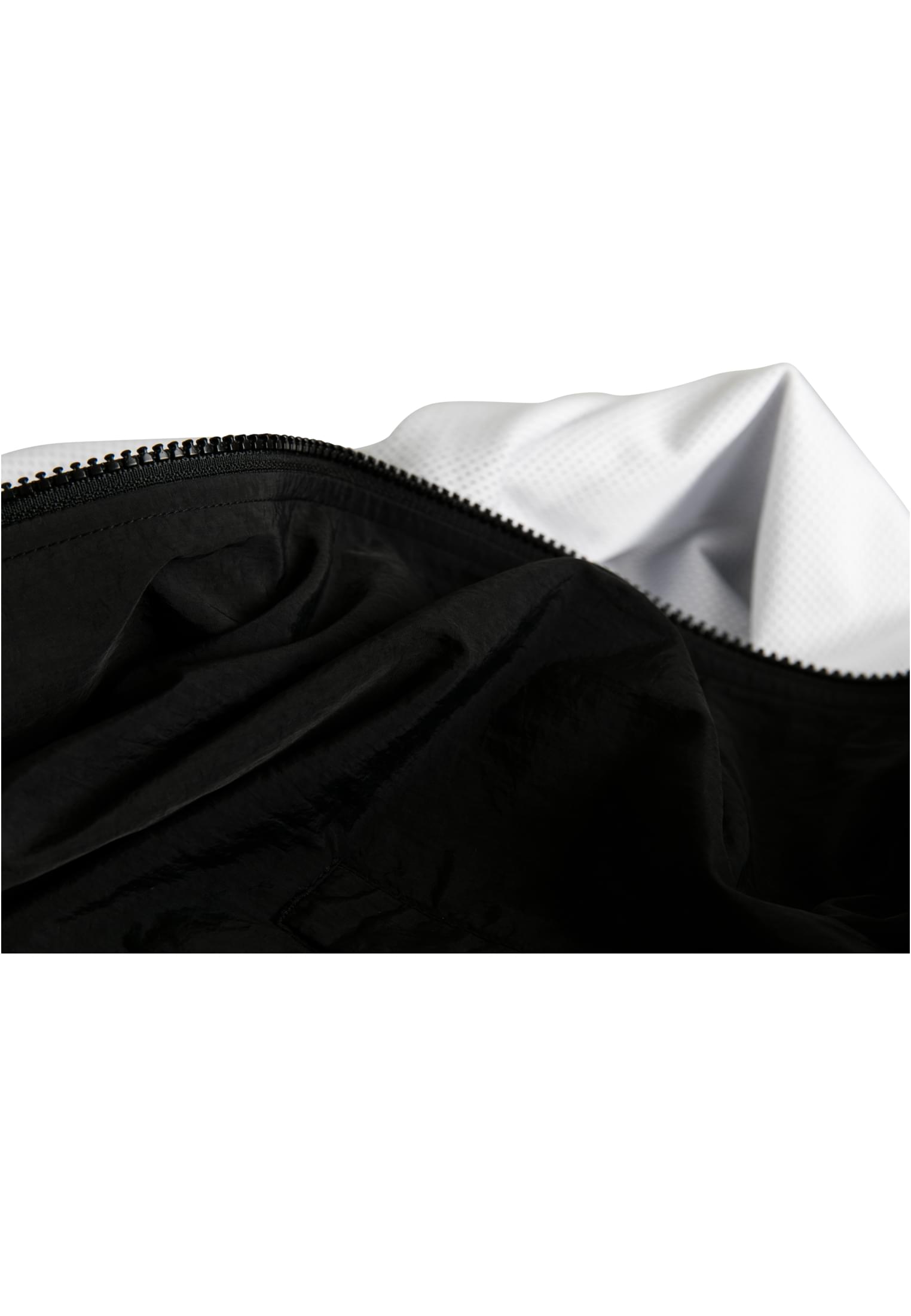 Striped Sleeve Crinkle Track Jacket | blk/wht