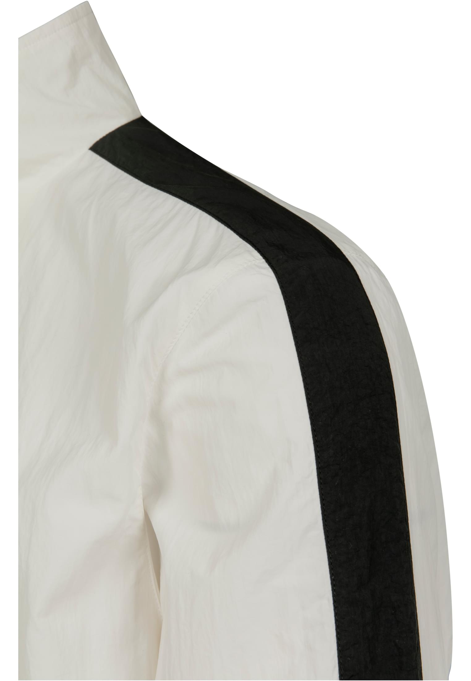 Striped Sleeve Crinkle Track Jacket | wht/blk