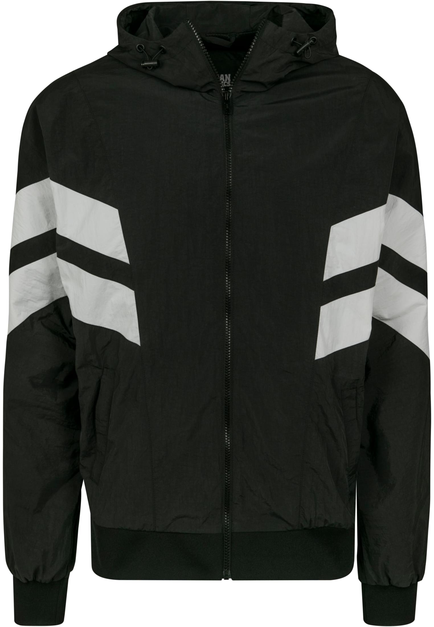 Crinkle Panel Track Jacket | blk/wht