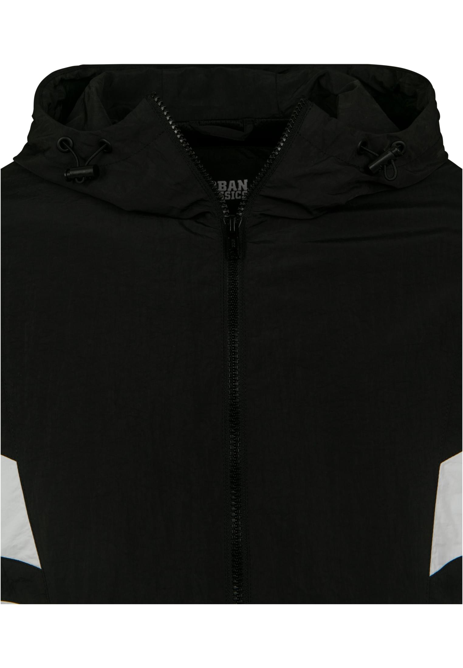 Crinkle Panel Track Jacket | blk/wht