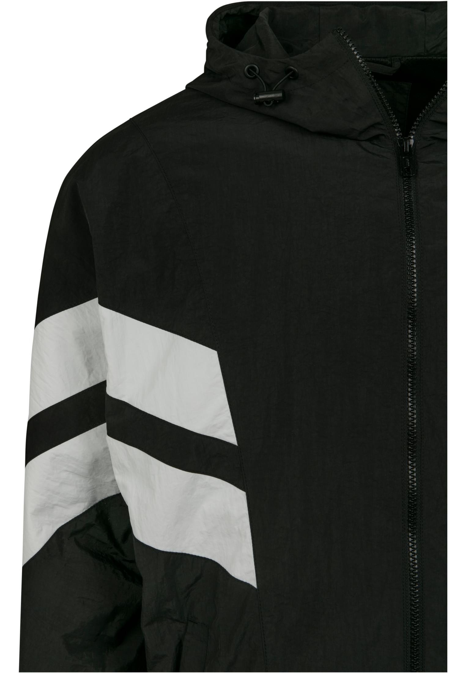 Crinkle Panel Track Jacket | blk/wht