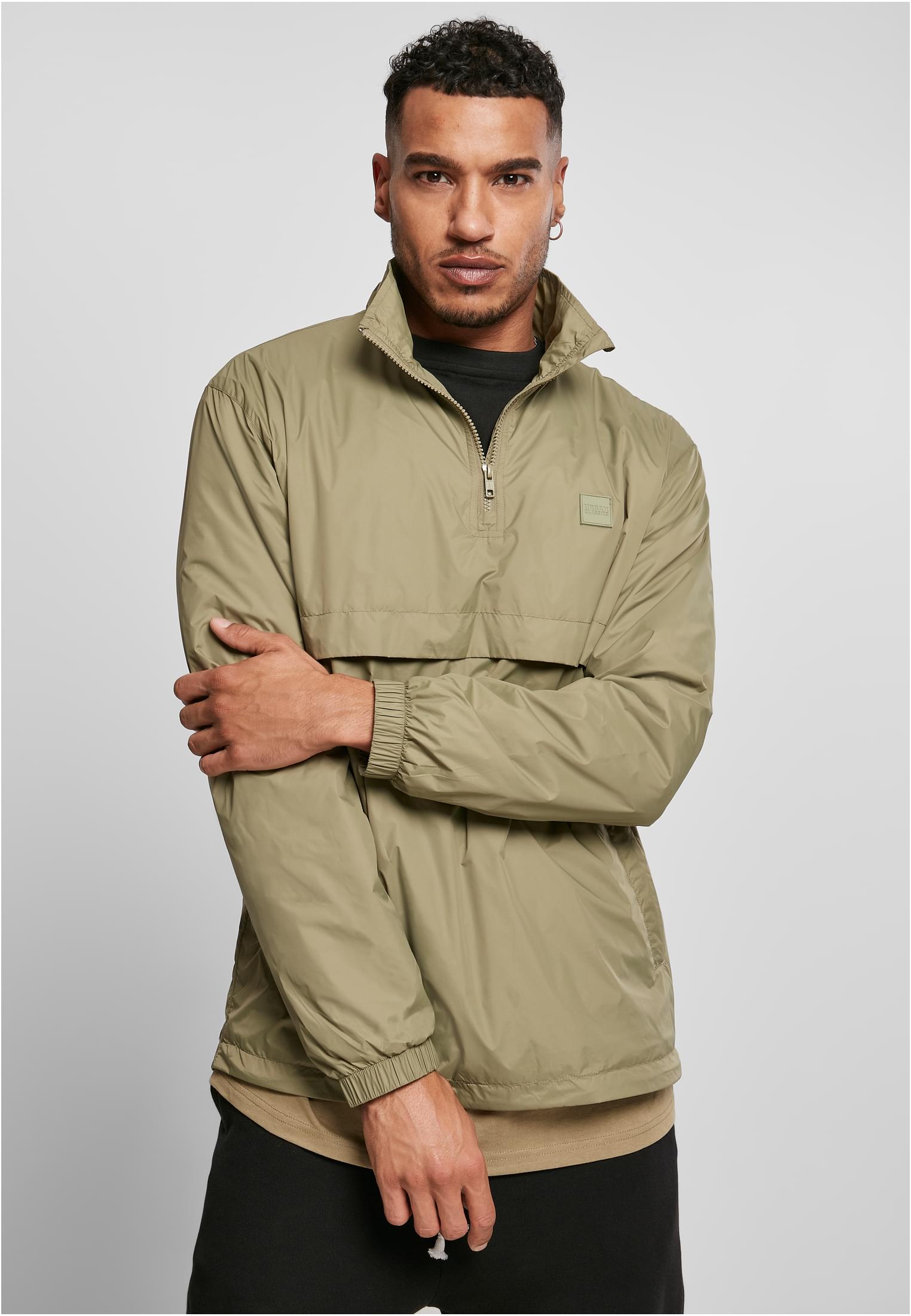 Stand Up Collar Pull Over Jacket | khaki