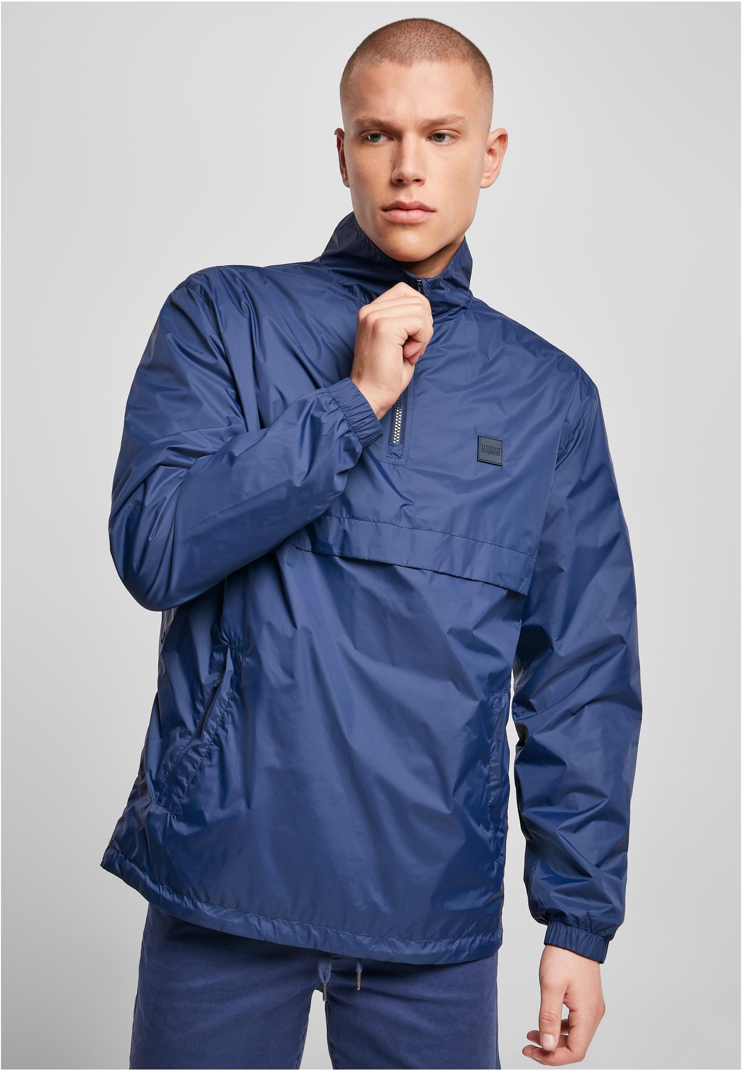 Stand Up Collar Pull Over Jacket | darkblue