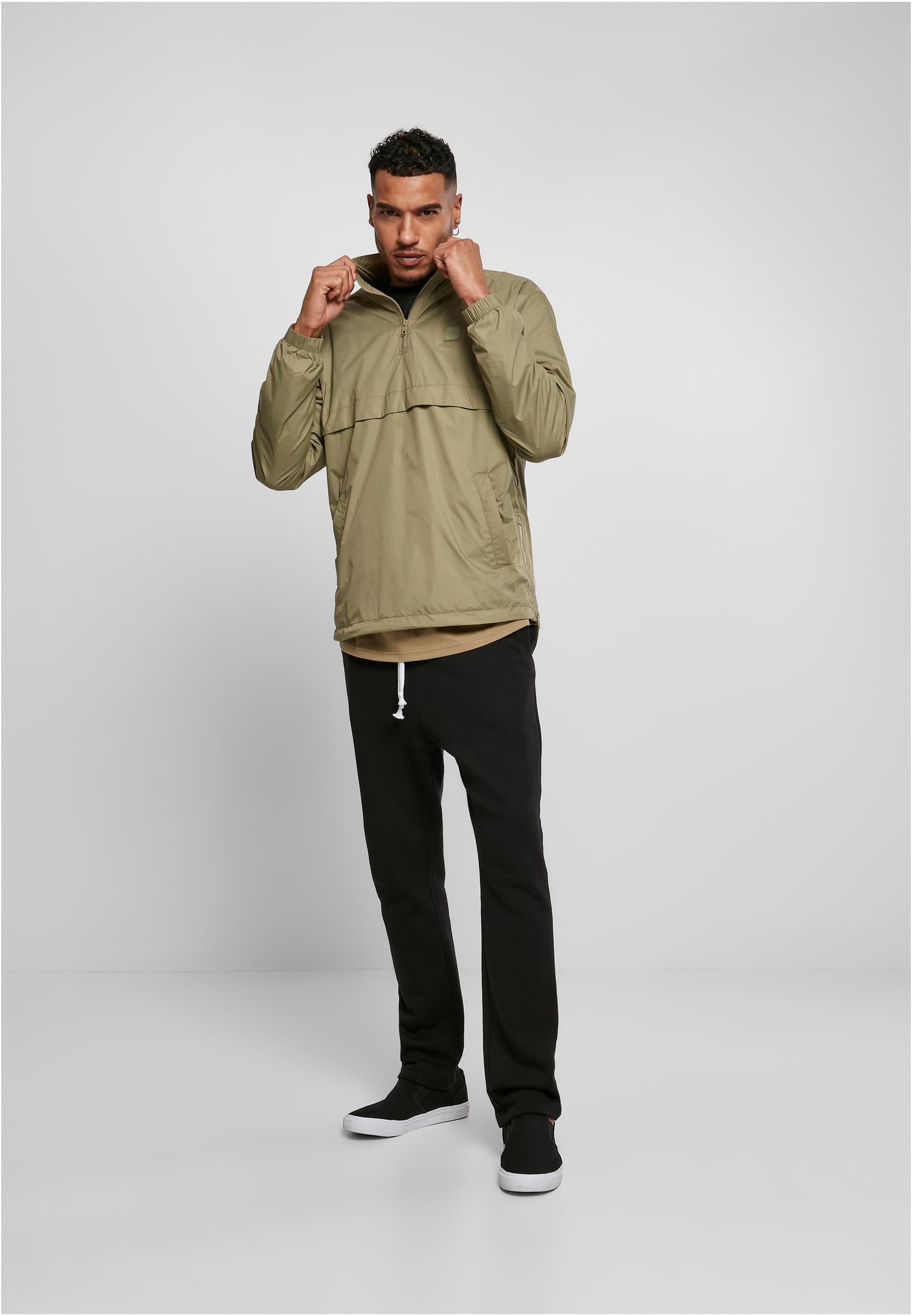 Stand Up Collar Pull Over Jacket | khaki