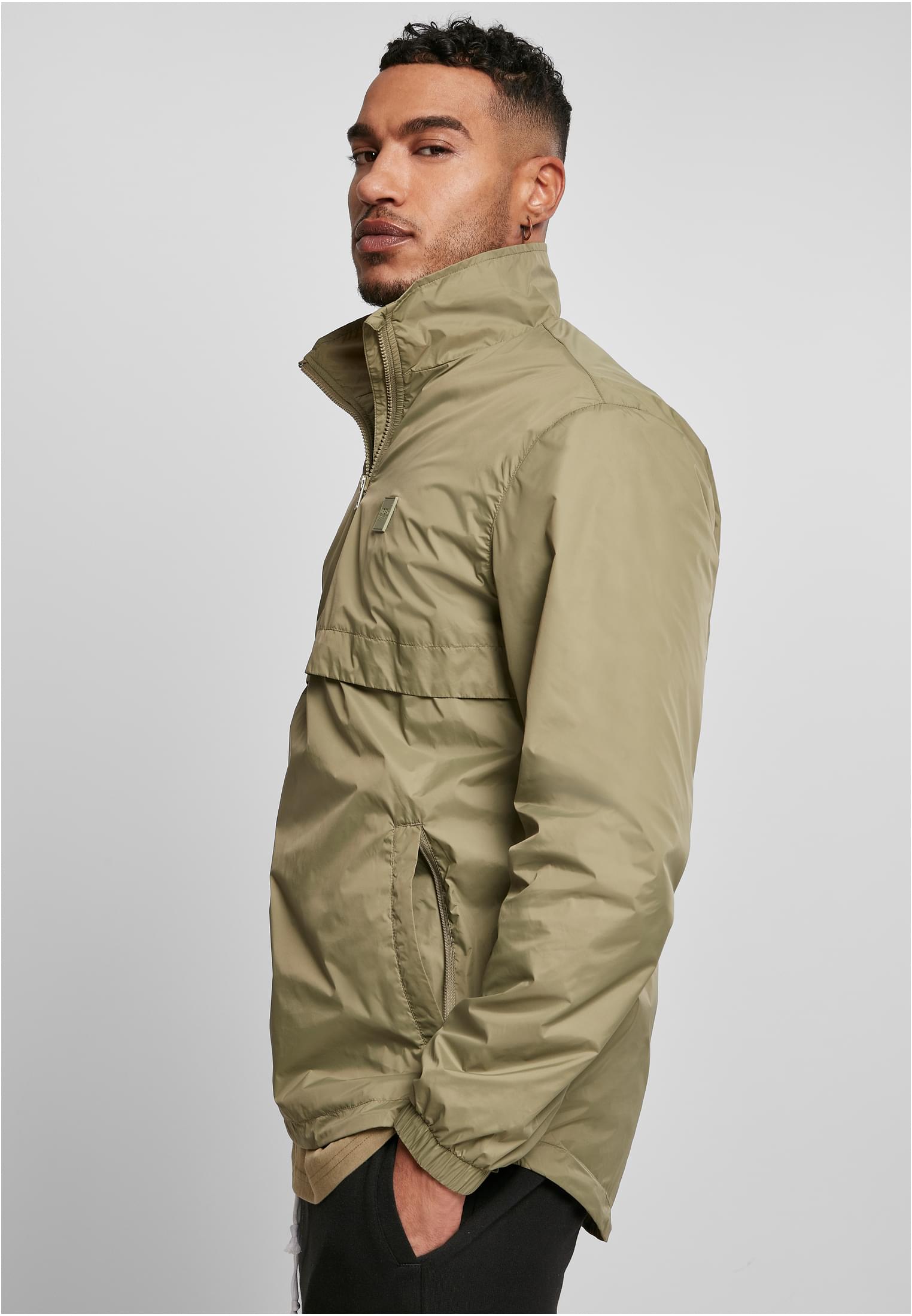 Stand Up Collar Pull Over Jacket | khaki