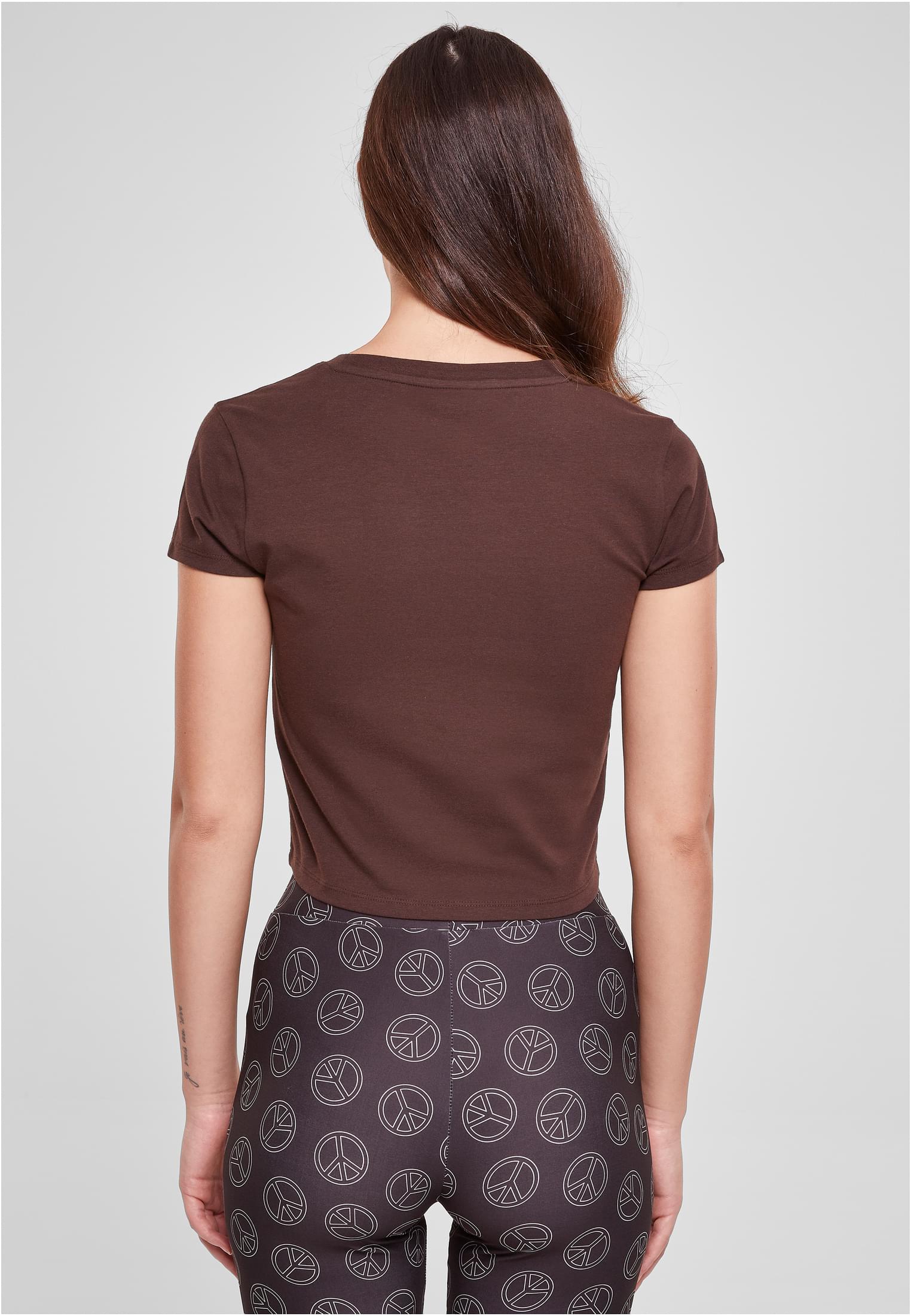 Ladies Stretch Jersey Cropped Tee | brown