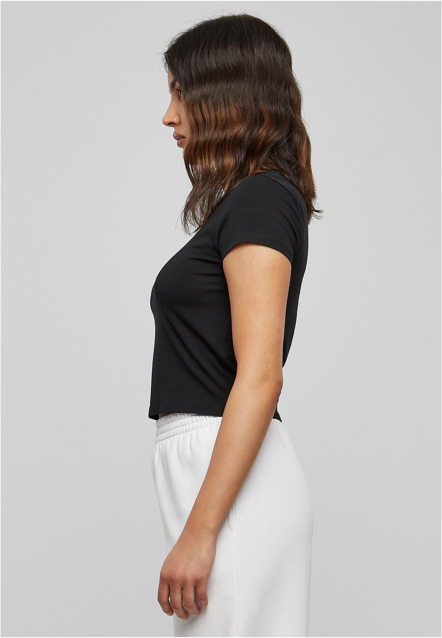 Ladies Stretch Jersey Cropped Tee | black