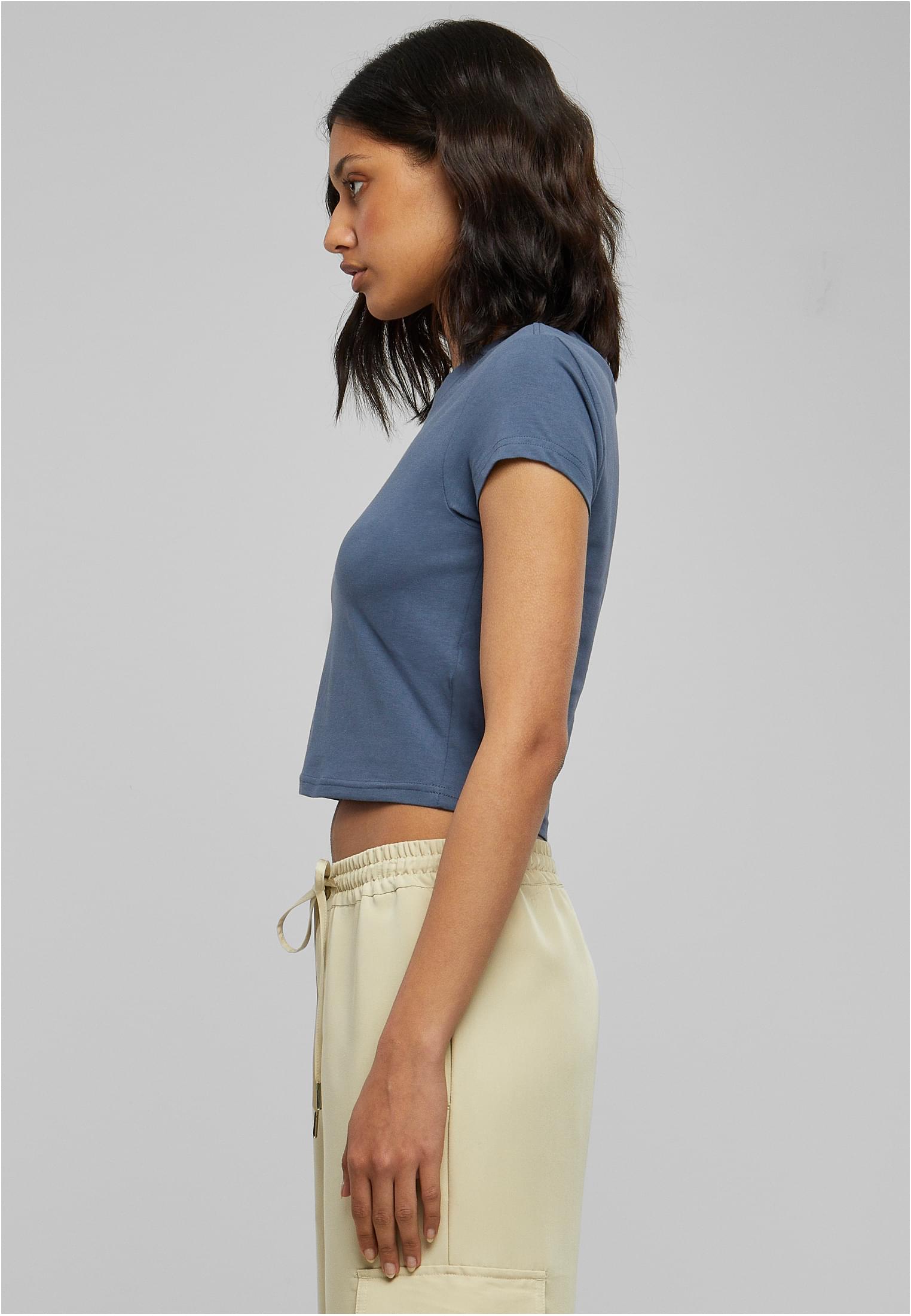 Ladies Stretch Jersey Cropped Tee | vintageblue